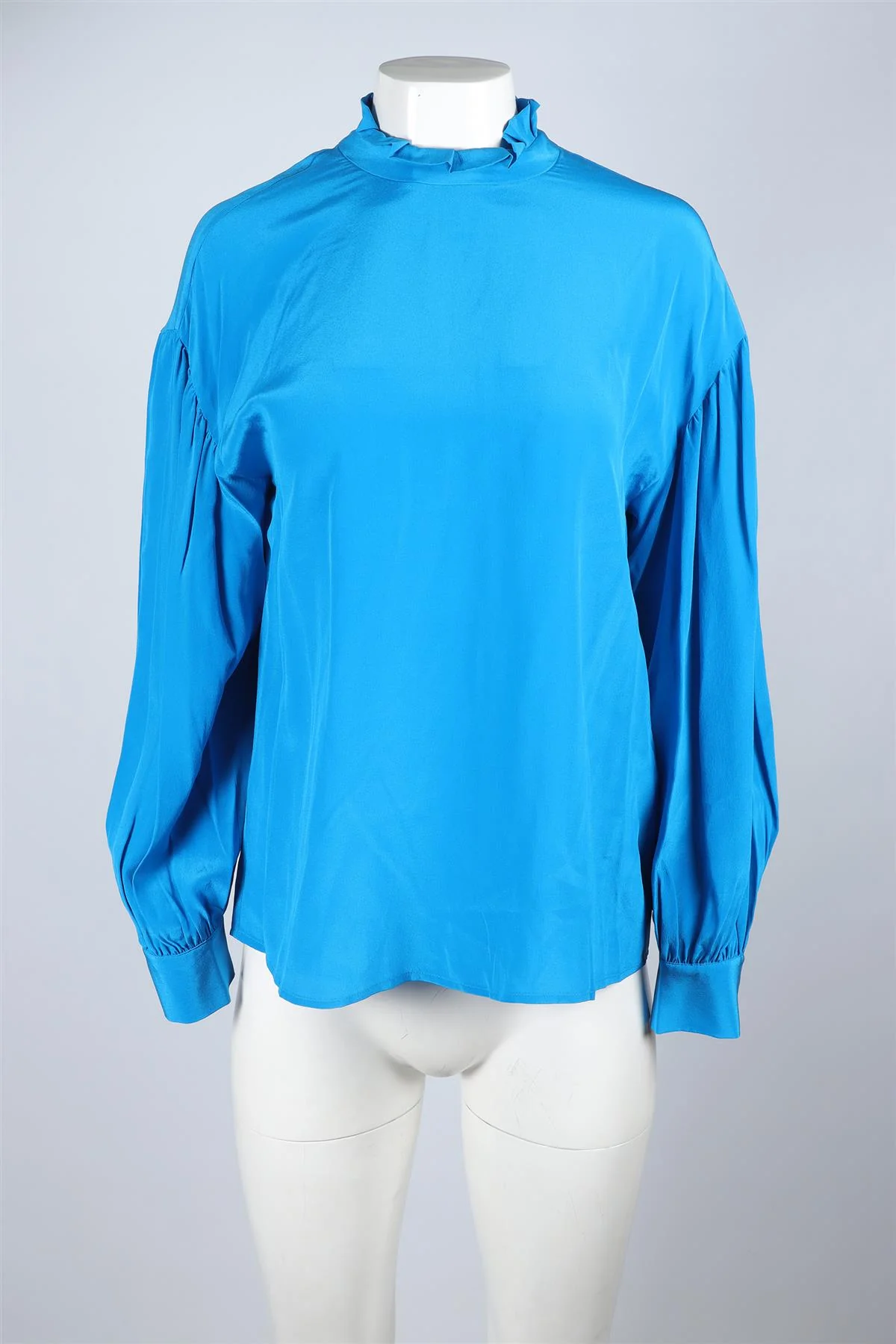 L.K. BENNETT BLUE SILK SHIRT UK 10 - Image 2