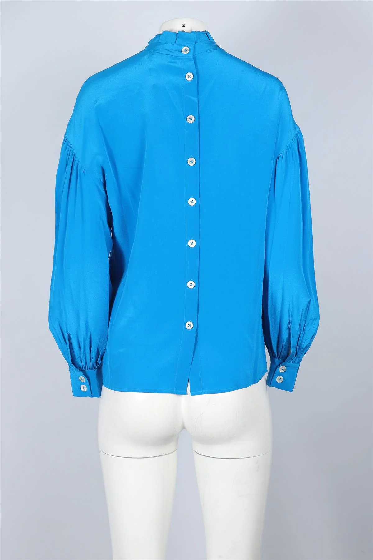 L.K. BENNETT BLUE SILK SHIRT UK 10 - Image 4