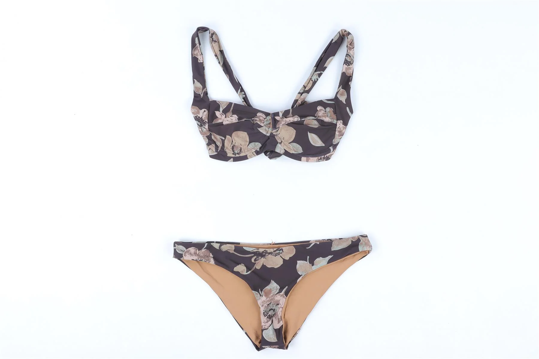 L SPACE BROWN BIKINI LARGE - Image 2