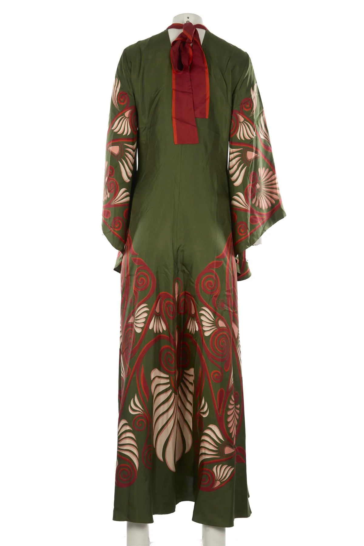 LA DOUBLE J GREEN SILK MAXI DRESS SMALL - Image 4