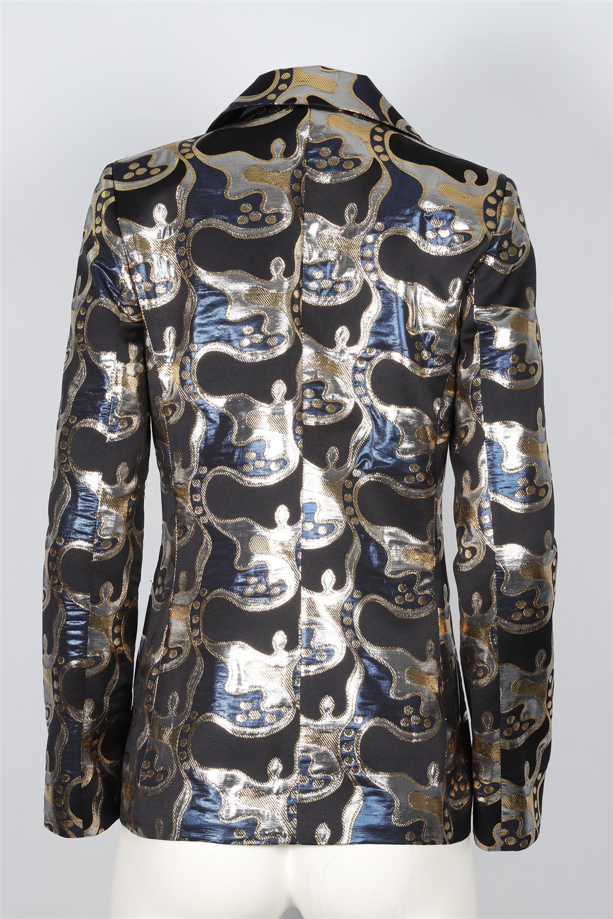 LA DOUBLEJ BLACK JACQUARD BLAZER UK 8 - Image 4