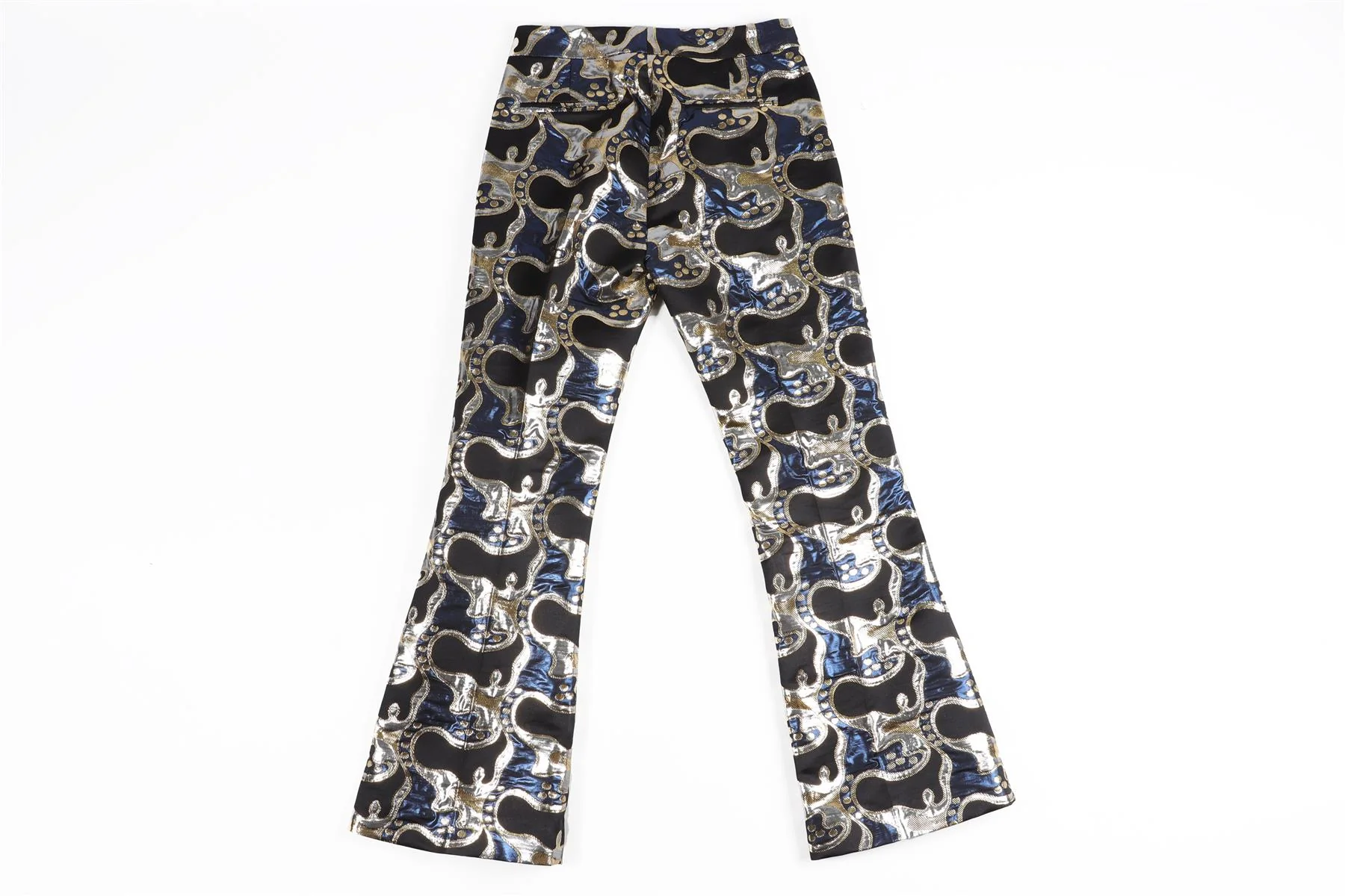 LA DOUBLEJ BLACK JACQUARD FLARED PANTS XSMALL - Image 4