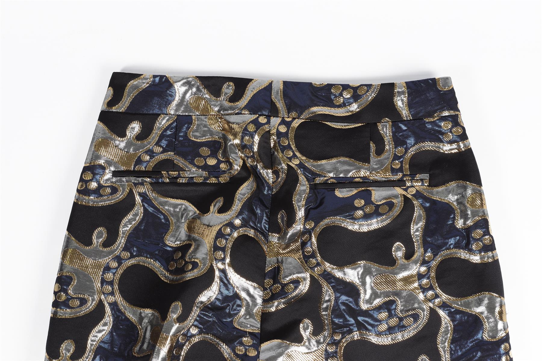 LA DOUBLEJ BLACK JACQUARD FLARED PANTS XSMALL - Image 5