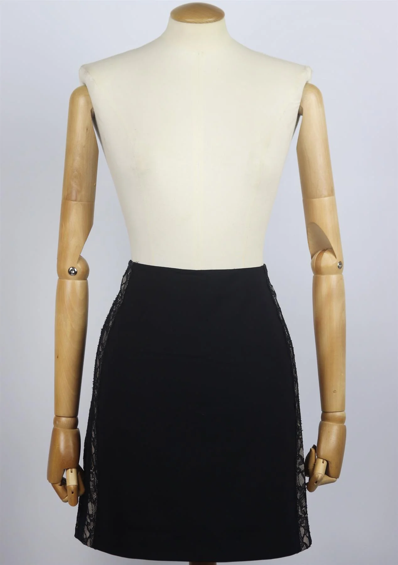 LA PERLA LACE TRIMMED CREPE MINI SKIRT IT 36 UK 4 - Image 2
