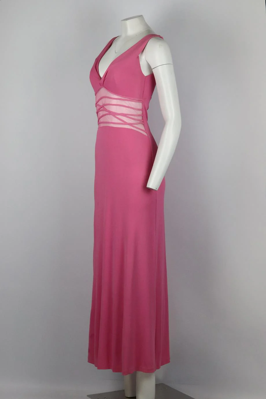 LA PERLA VINTAGE MESH PANELED JERSEY MAXI DRESS IT 44 UK 12 - Image 3