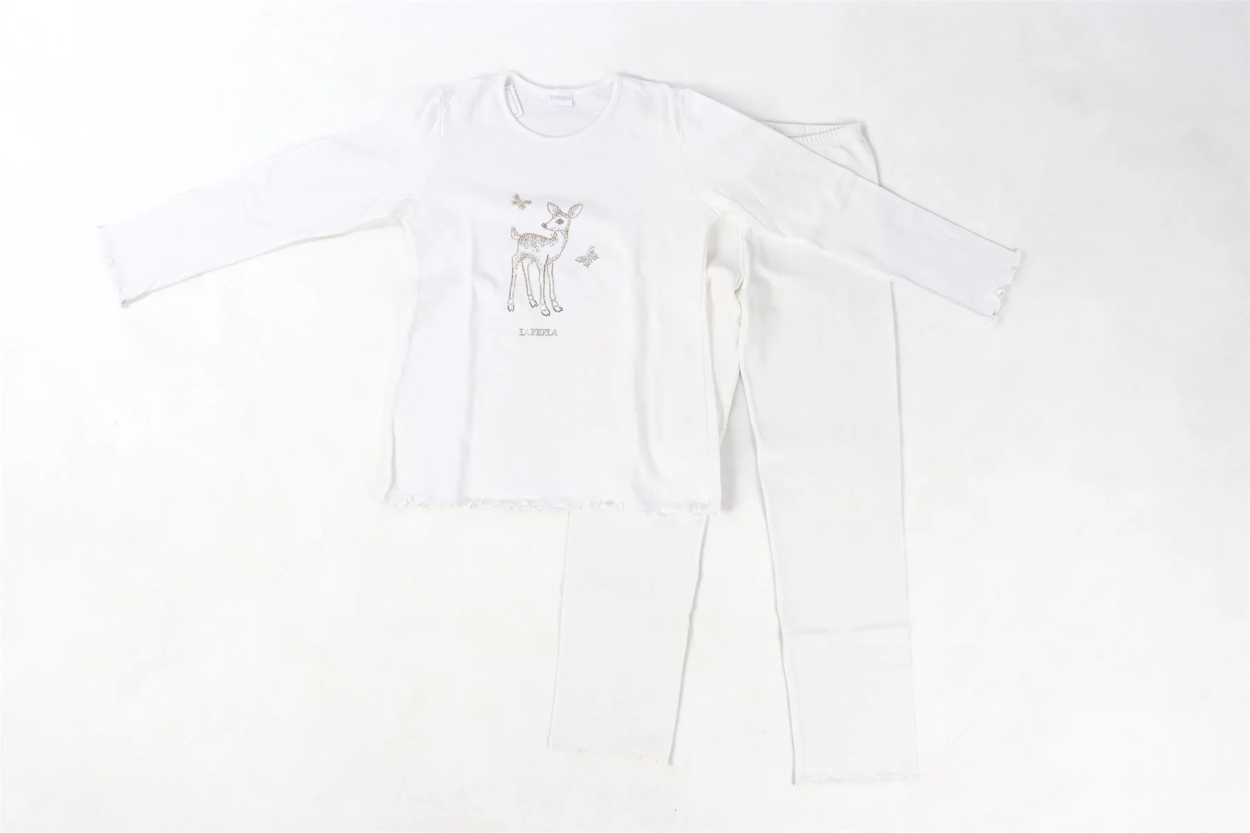 LA PERLA WHITE KIDS GIRLS PYJAMA SET 12 YEARS - Image 2