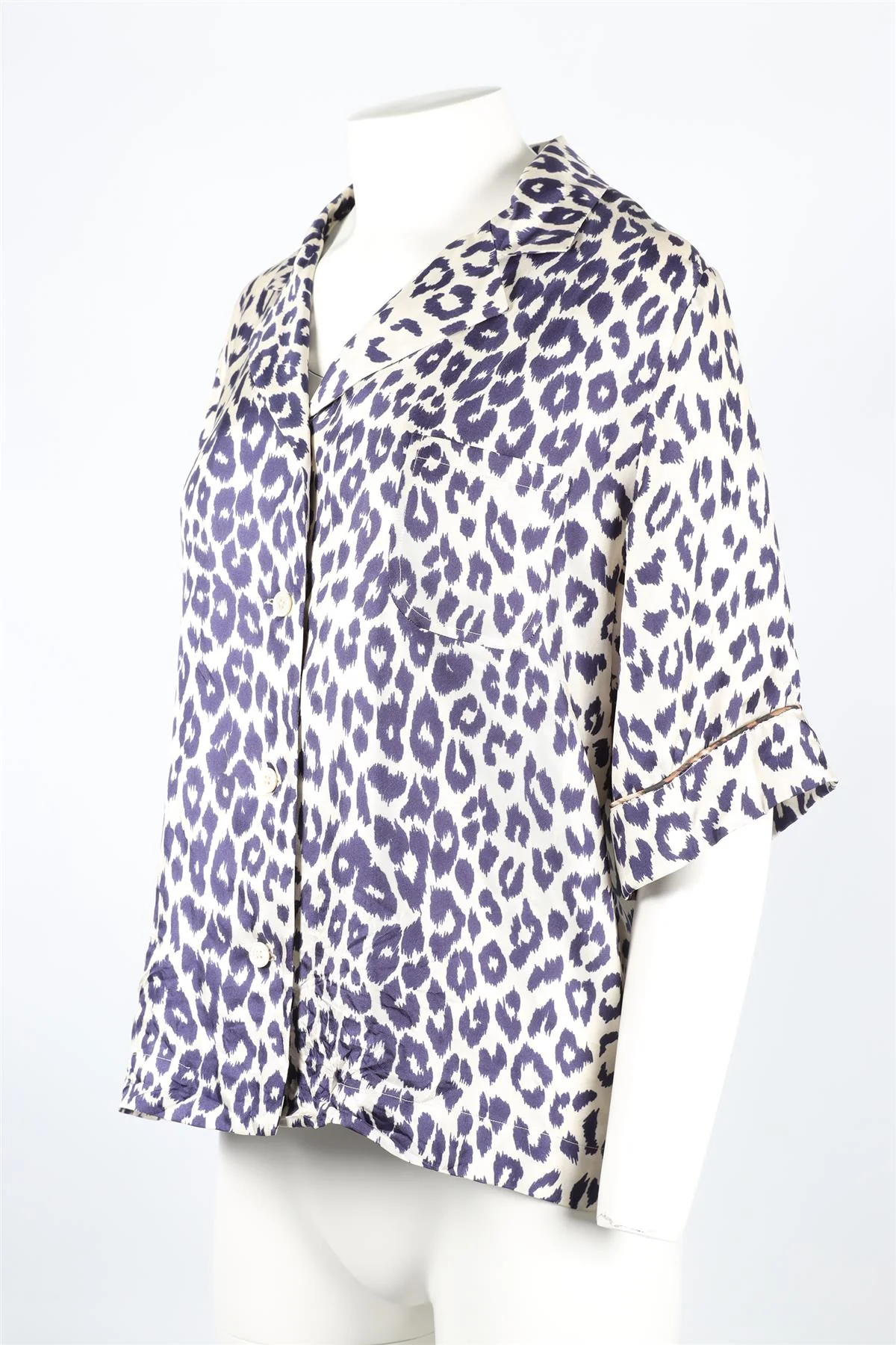 LA PRESTIC OUISTON CREAM AND NAVY SILK TOP SIZE 1 UK 8 - Image 3