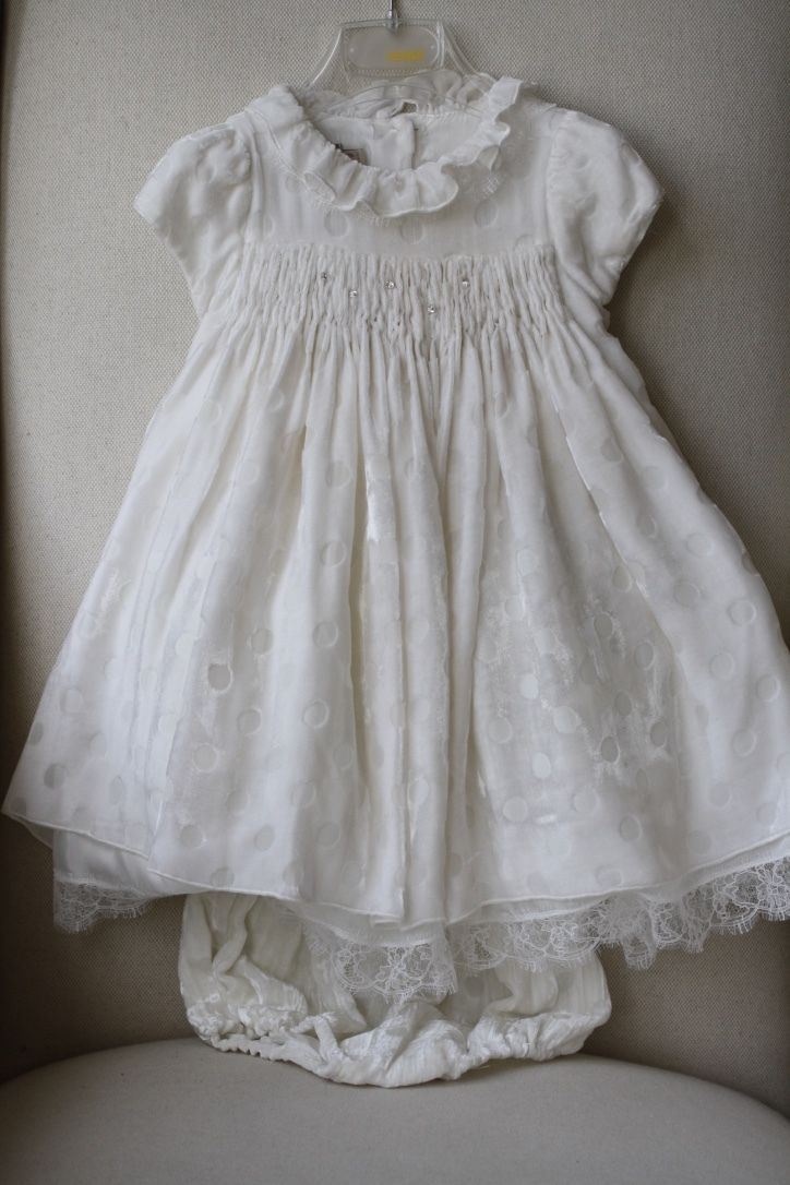 LA STUPENDERIA BABY IVORY VELVET SPOTTED DRESS 24 MONTHS - Image 10