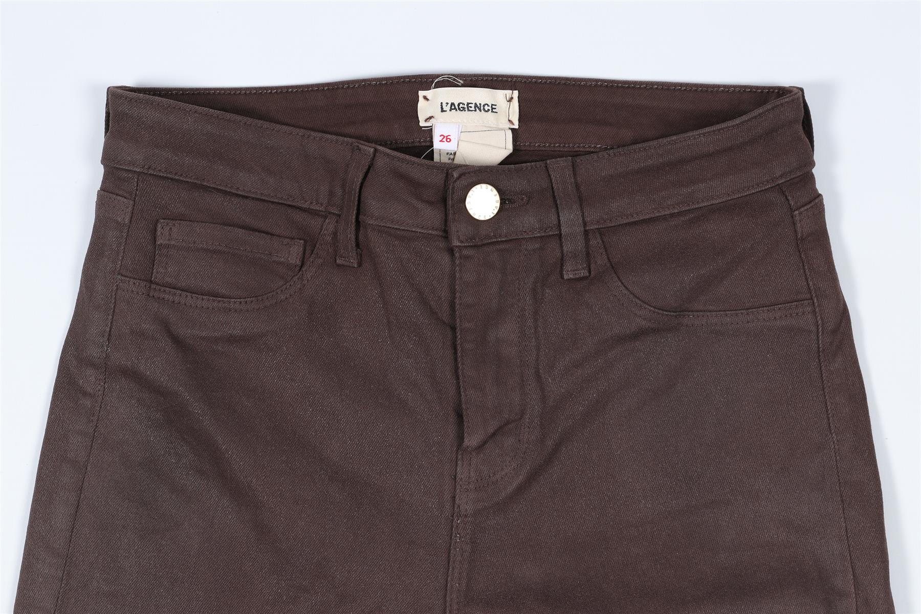 L'AGENCE BROWN HIGH RISE SKINNY JEANS W26 UK 8 - Image 3