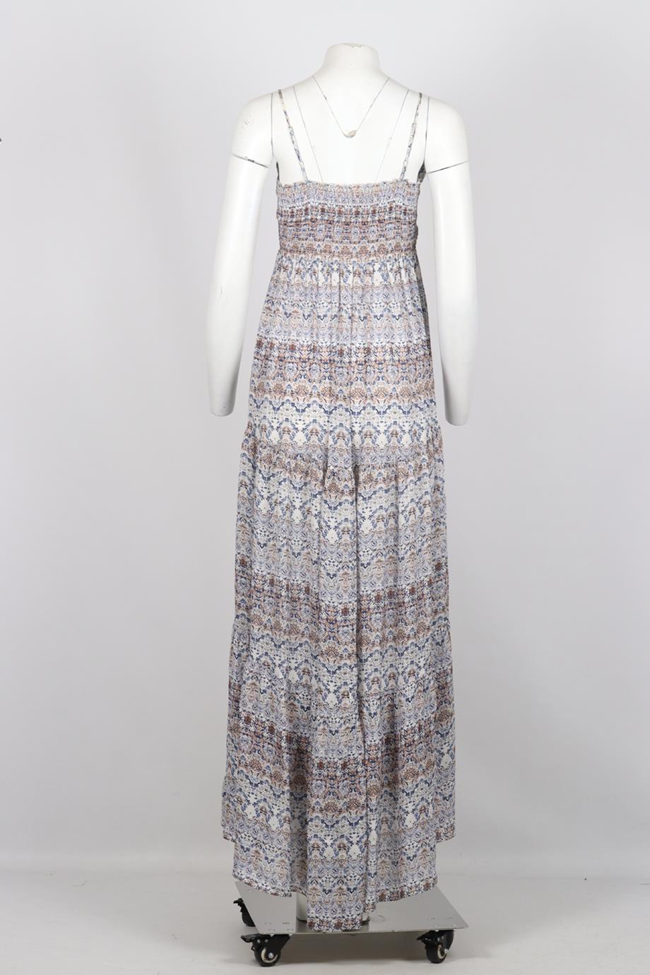 L'AGENCE PRINTED SILK MAXI DRESS US 0 UK 4 - Image 4