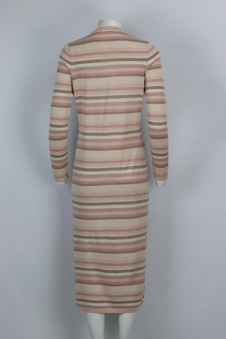 L'AGENCE STRIPED STRETCH KNIT CARDIGAN SMALL - Image 4