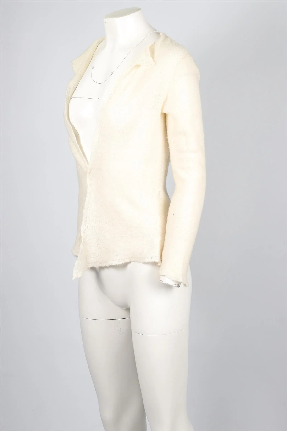 LAINEY KEOGH CREAM CASHMERE CARDIGAN ONE SIZE - Image 3