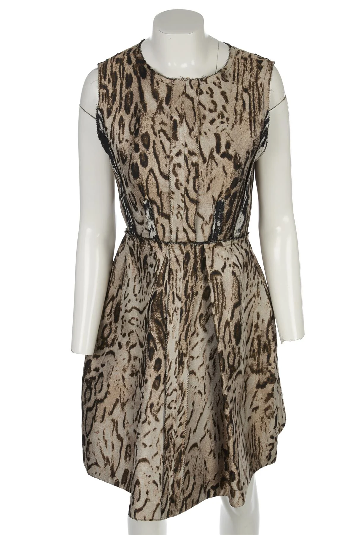 LANVIN BEIGE 2010 SILK MINI DRESS FR 36 UK 8 - Image 2
