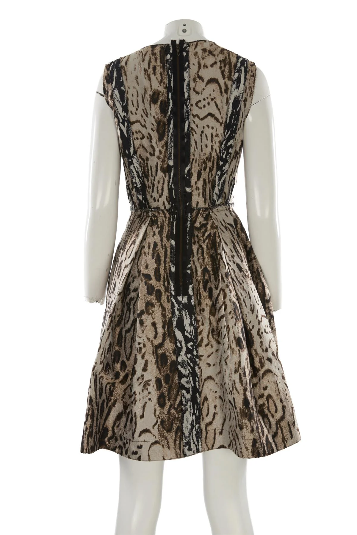 LANVIN BEIGE 2010 SILK MINI DRESS FR 36 UK 8 - Image 4