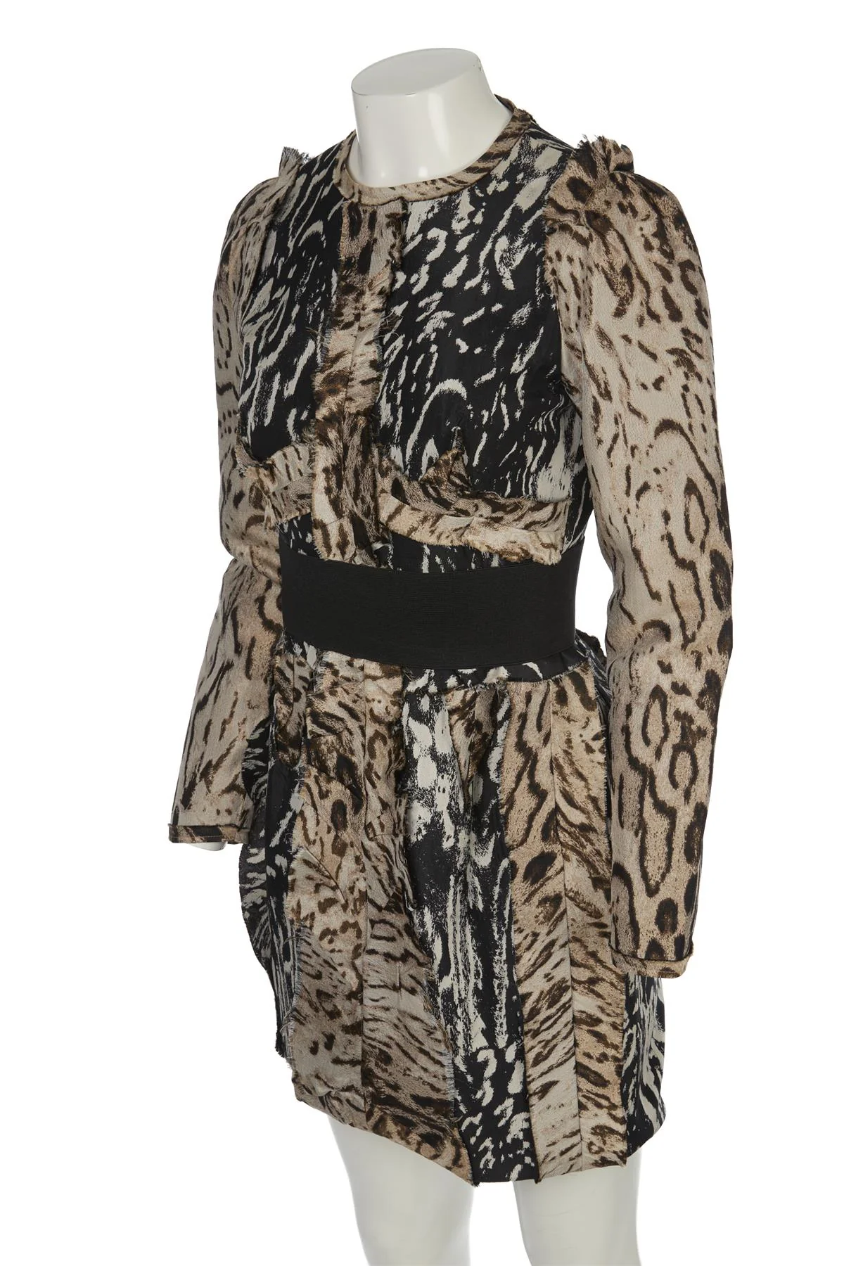 LANVIN BEIGE 2010 SILK MINI DRESS FR 36 UK 8 - Image 3