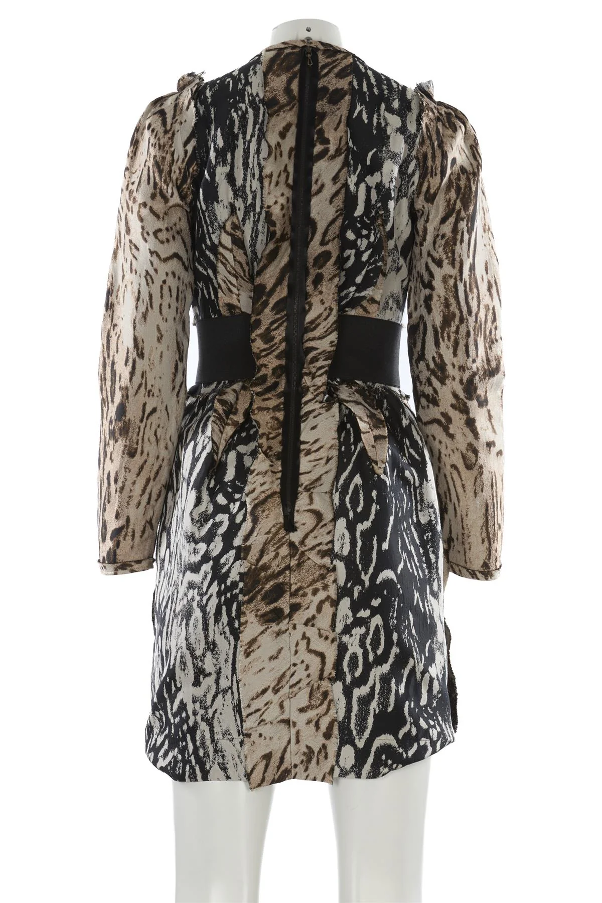 LANVIN BEIGE 2010 SILK MINI DRESS FR 36 UK 8 - Image 4