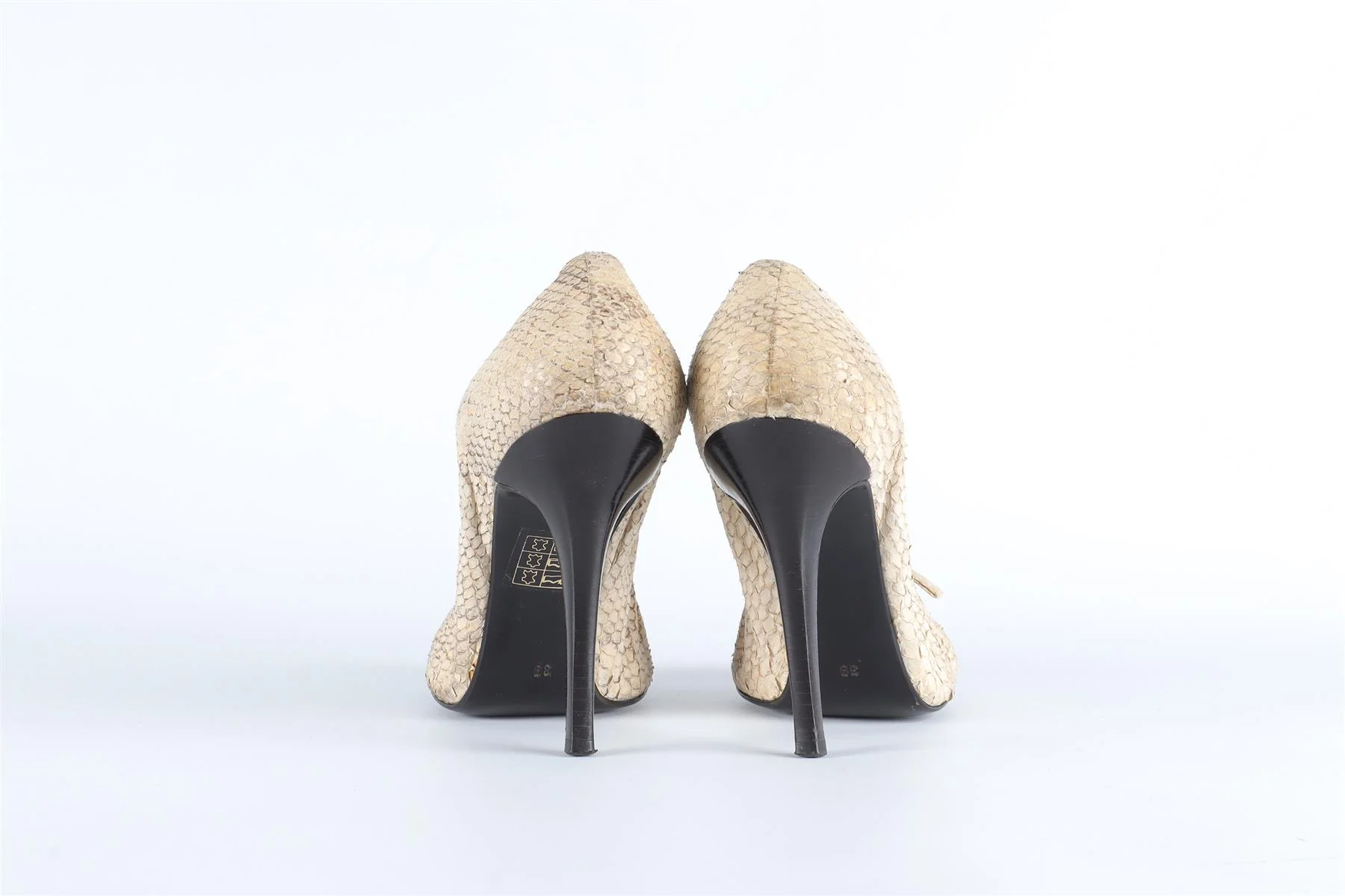 LANVIN BEIGE PYTHON PUMPS EU 39 UK 6 - Image 5