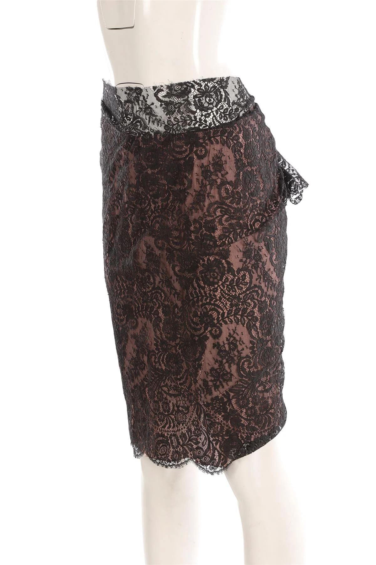 LANVIN BLACK LACE MINI SKIRT FR 40 UK 12 - Image 3