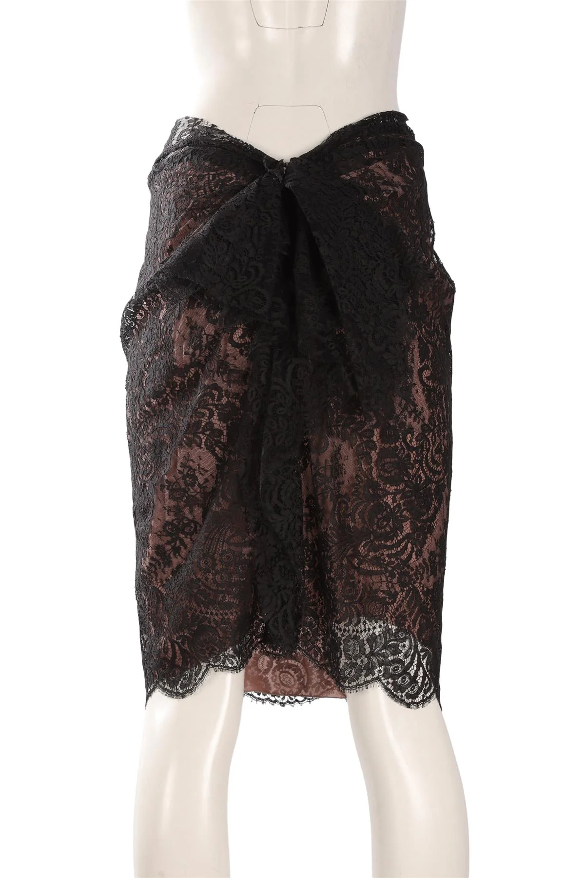 LANVIN BLACK LACE MINI SKIRT FR 40 UK 12 - Image 4