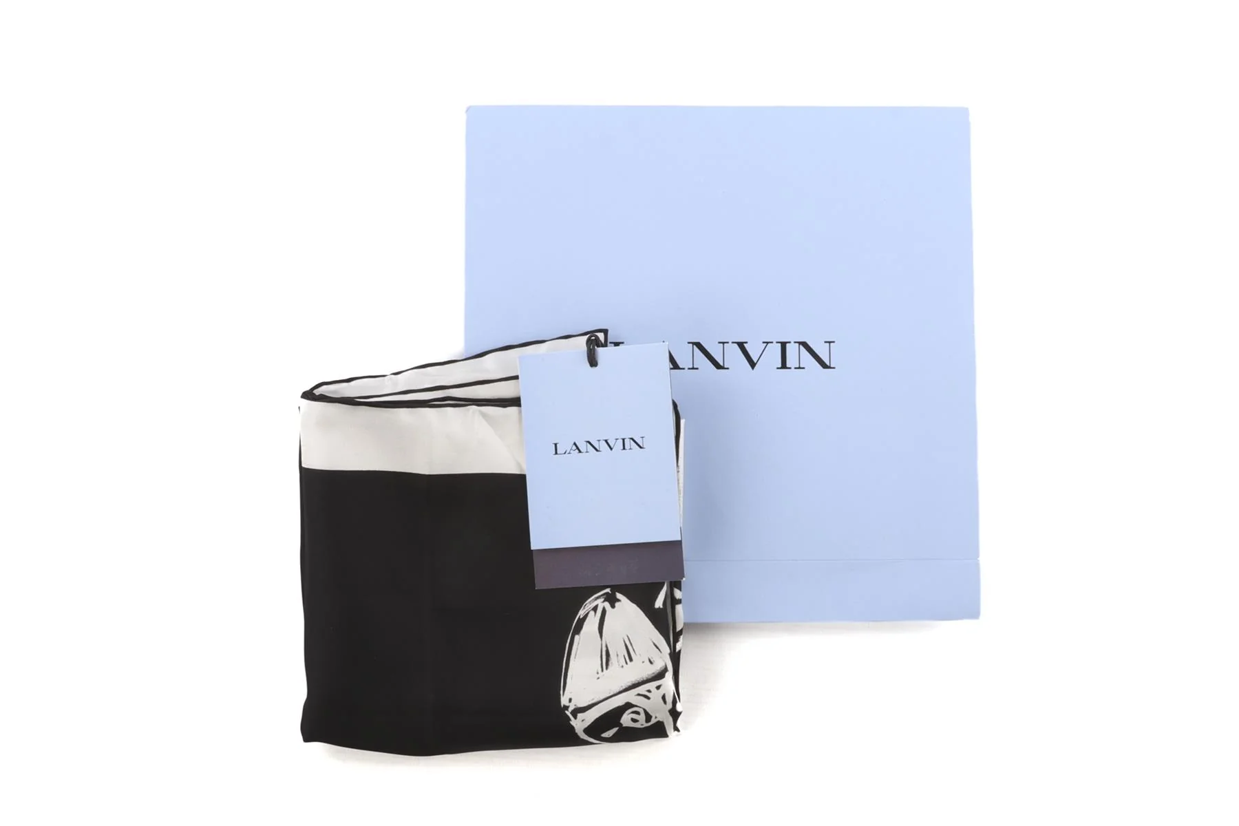 LANVIN BLACK SILK SCARF ONE SIZE - Image 6