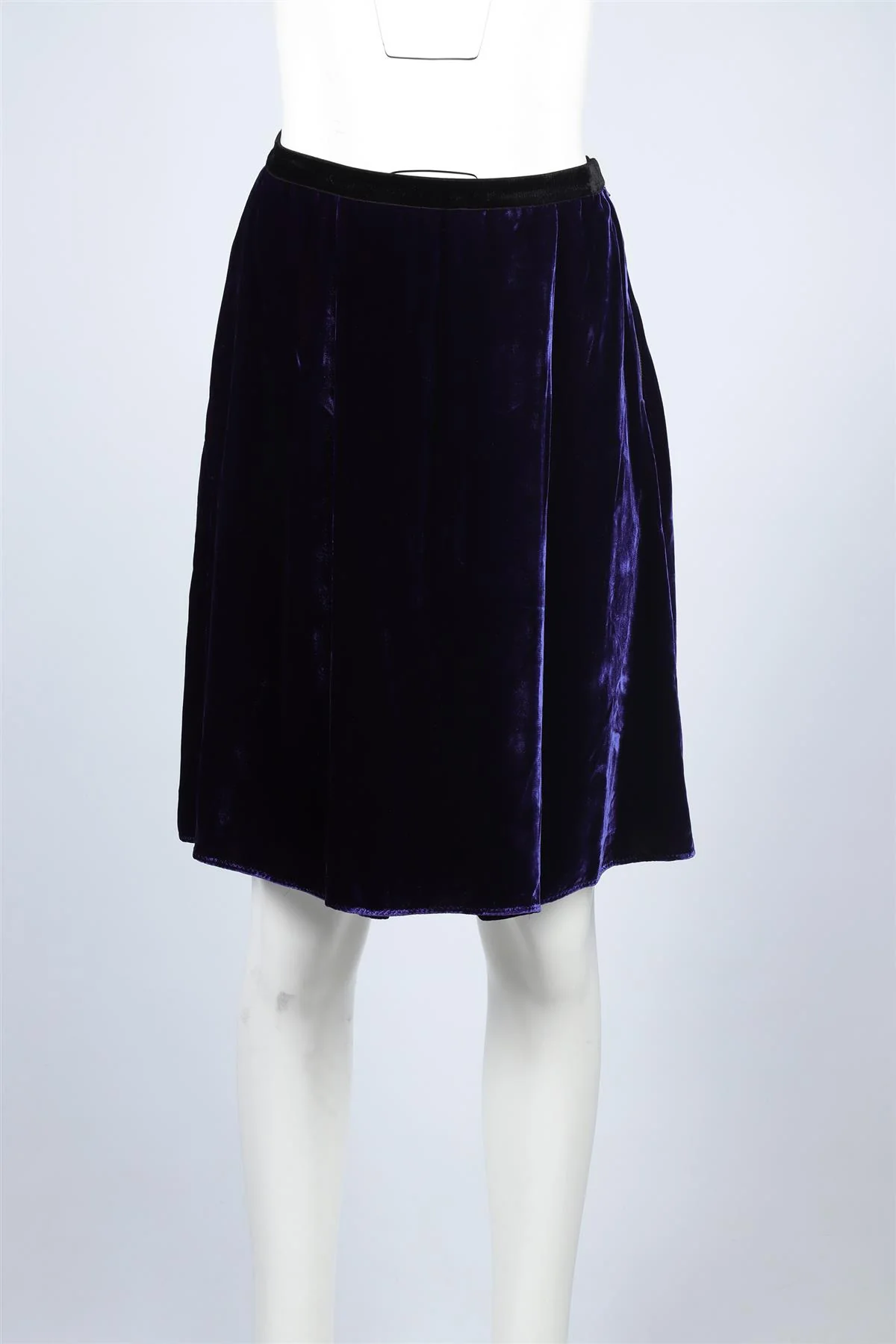 LANVIN BLUE 2006 VELVET SKIRT FR 40 UK 12 - Image 2
