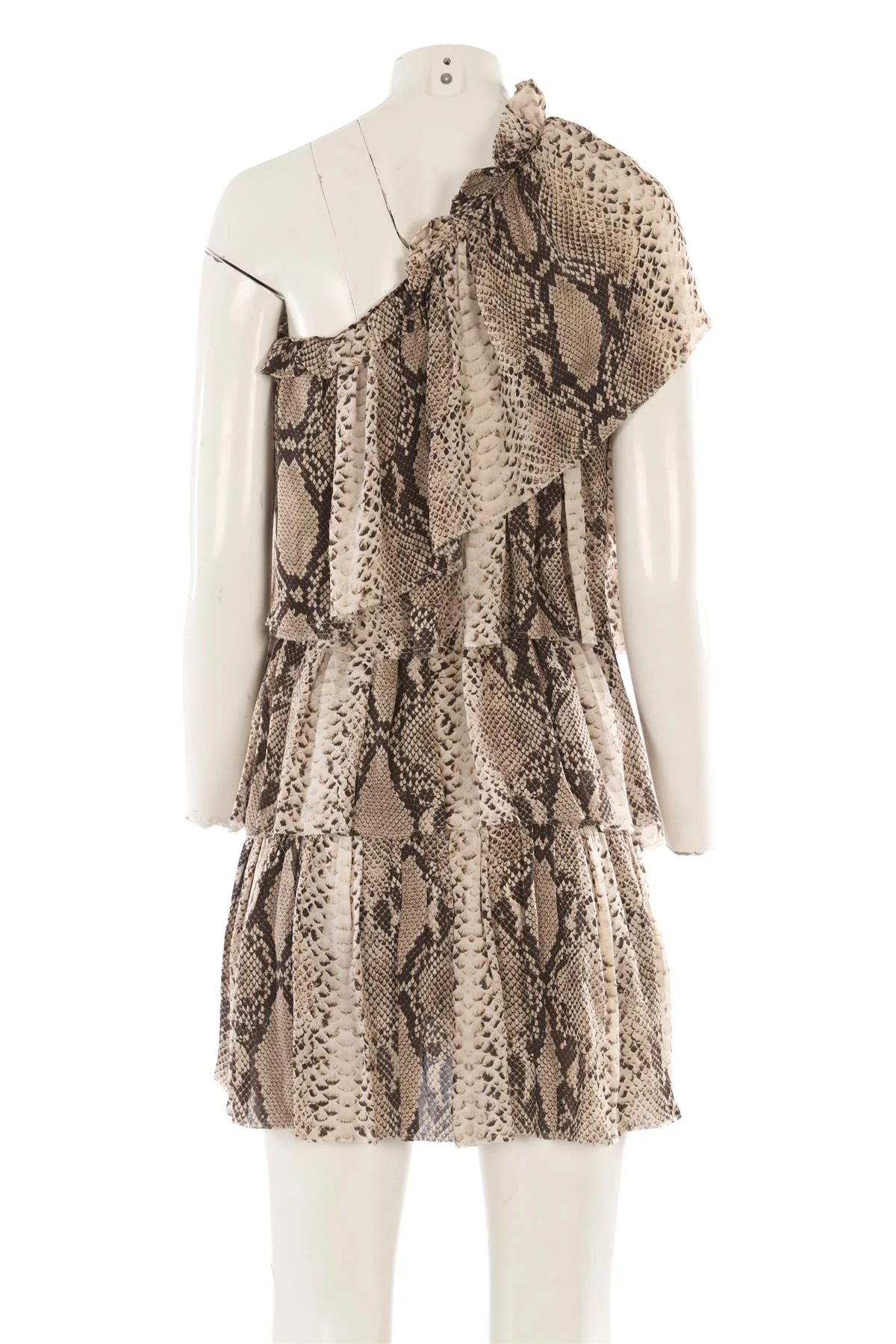 LANVIN BROWN 2011 SILK MINI DRESS FR 36 UK 8 - Image 4