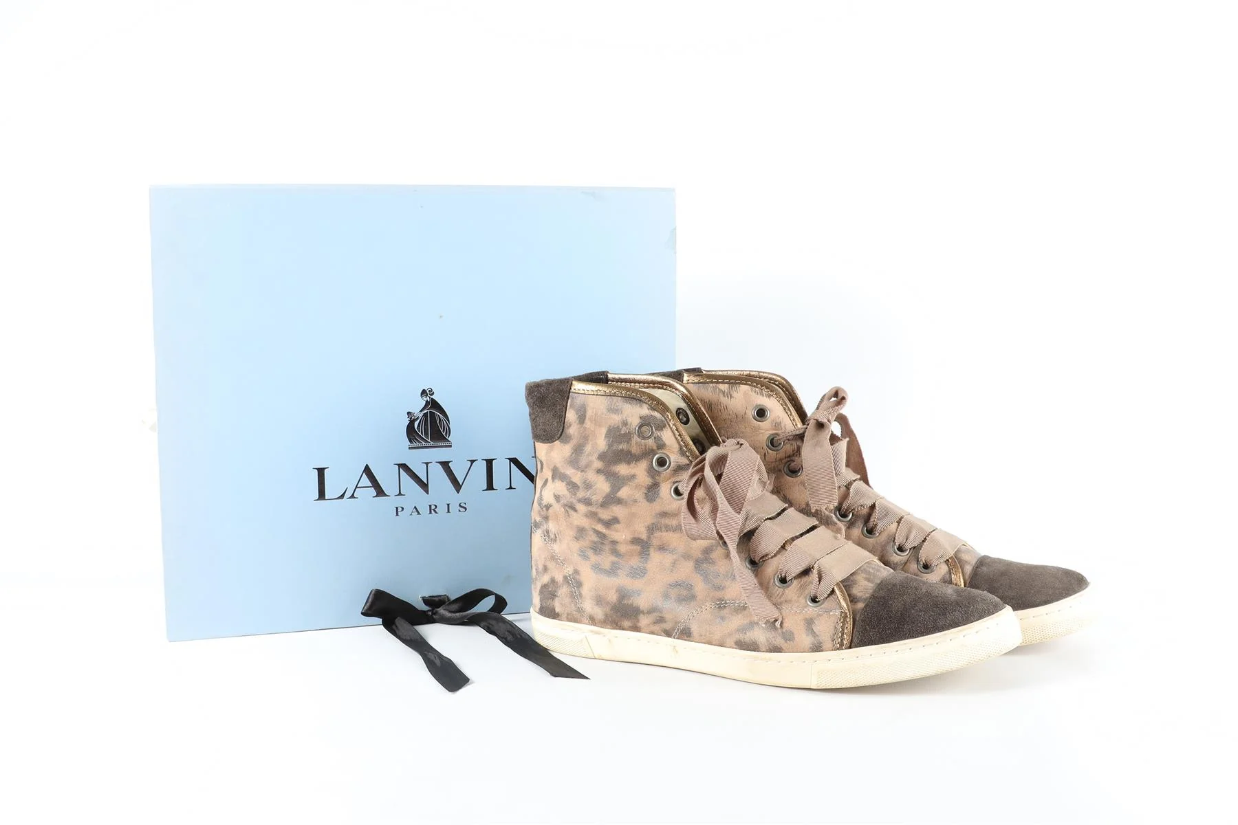 LANVIN BROWN NUBUCK SNEAKERS EU 39 UK 6, US 9 - Image 7