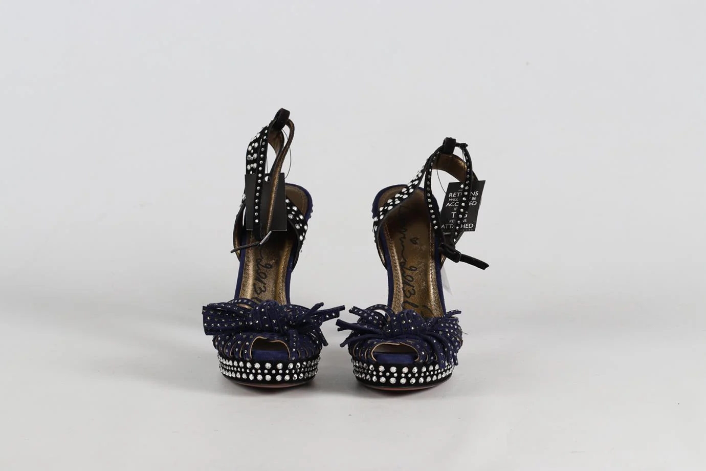 LANVIN CRYSTAL AND SUEDE SANDALS EU 38.5 UK 5.5 US 8.5 - Image 3