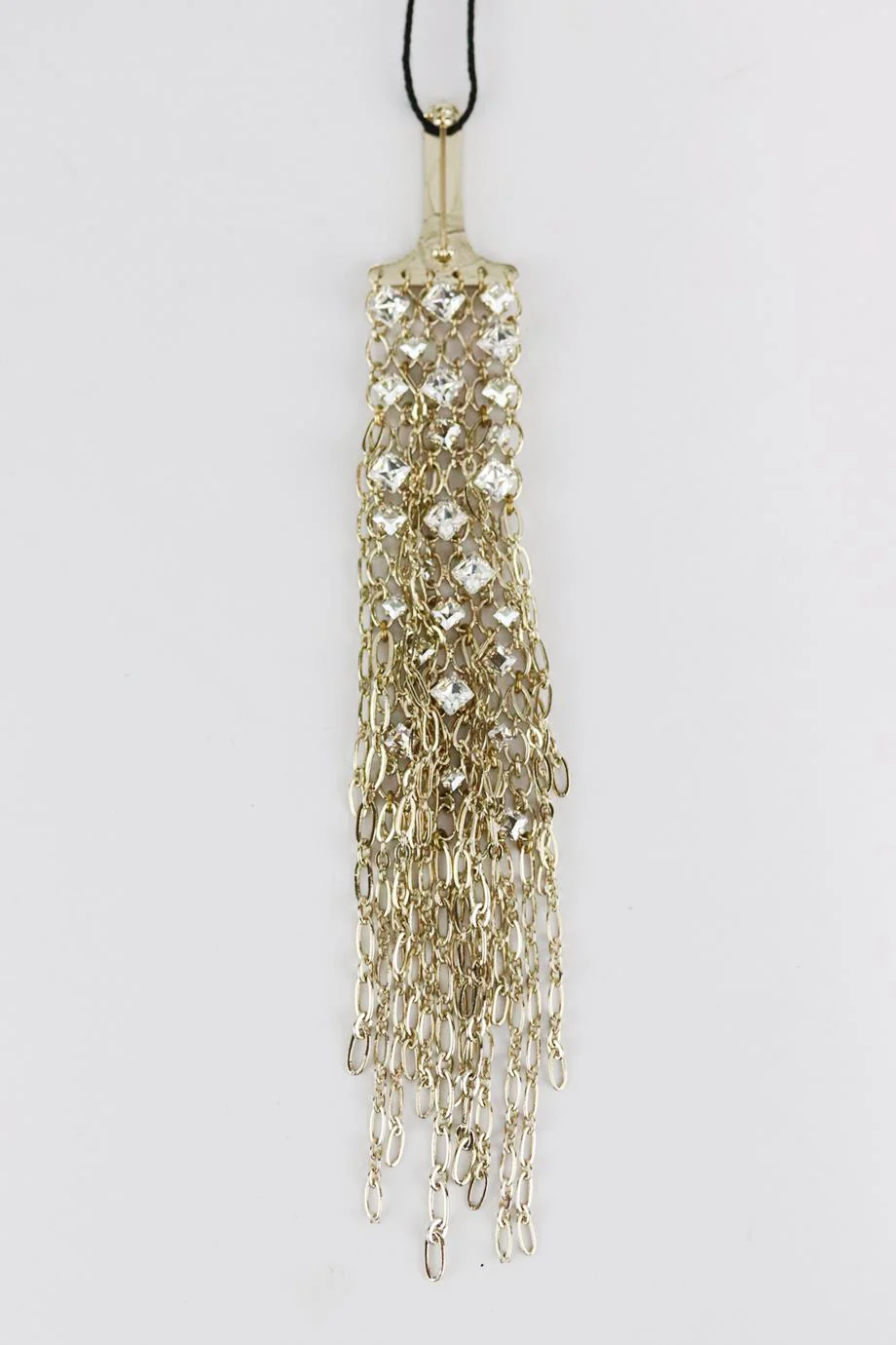 LANVIN CRYSTAL EMBELLISHED FRINGED BROOCH - Image 2
