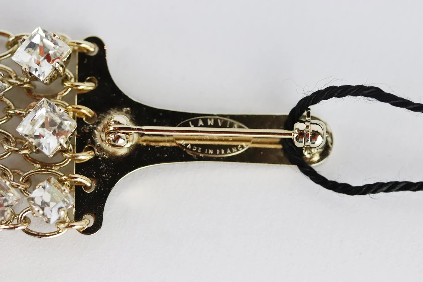 LANVIN CRYSTAL EMBELLISHED FRINGED BROOCH - Image 3