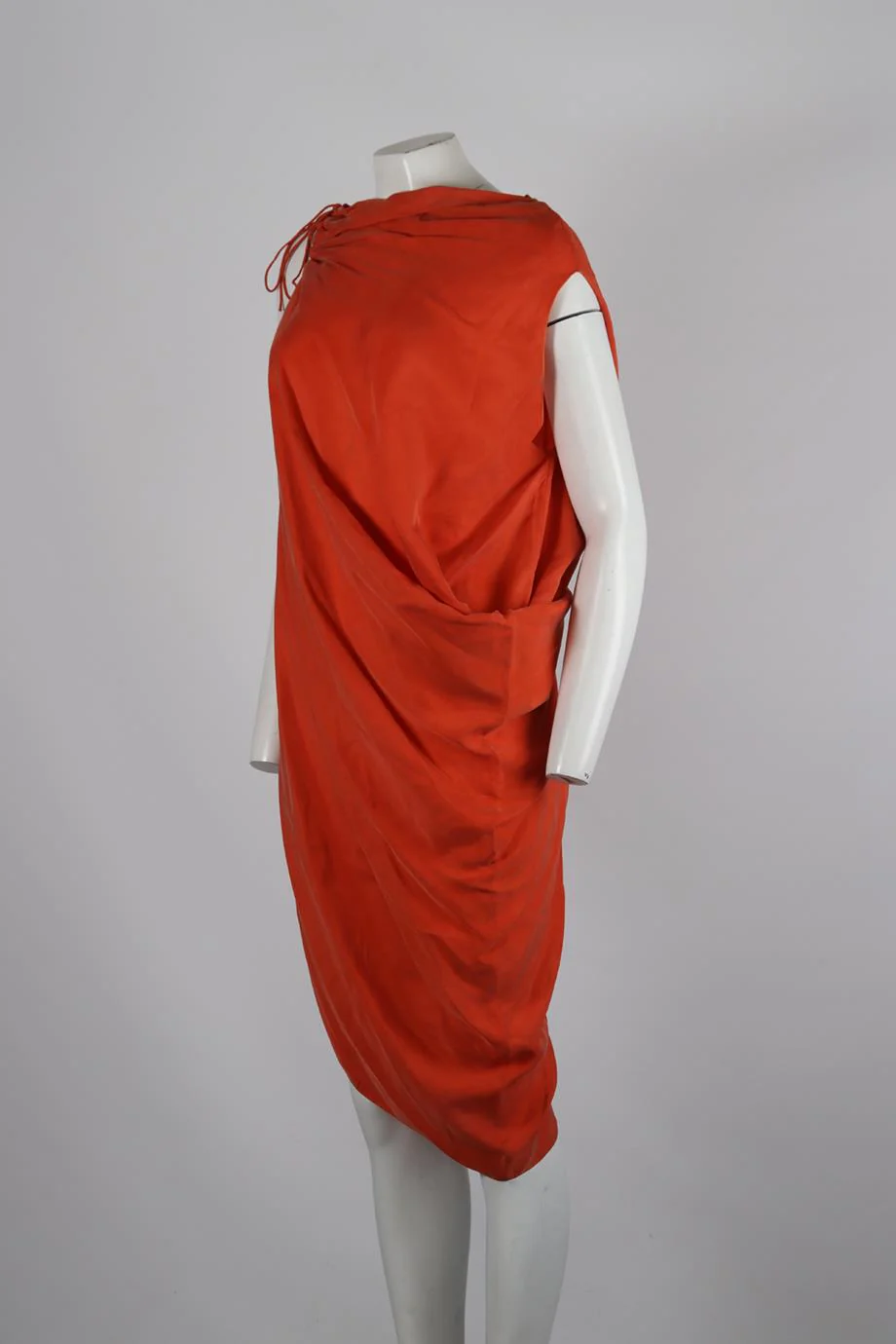 LANVIN DRAPED SATIN MINI DRESS FR 38 UK 10 - Image 3