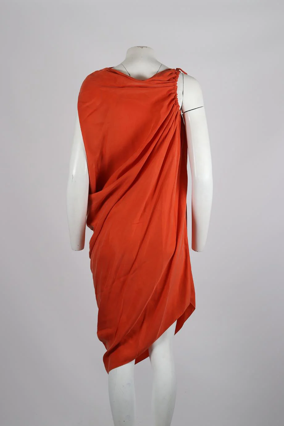 LANVIN DRAPED SATIN MINI DRESS FR 38 UK 10 - Image 4