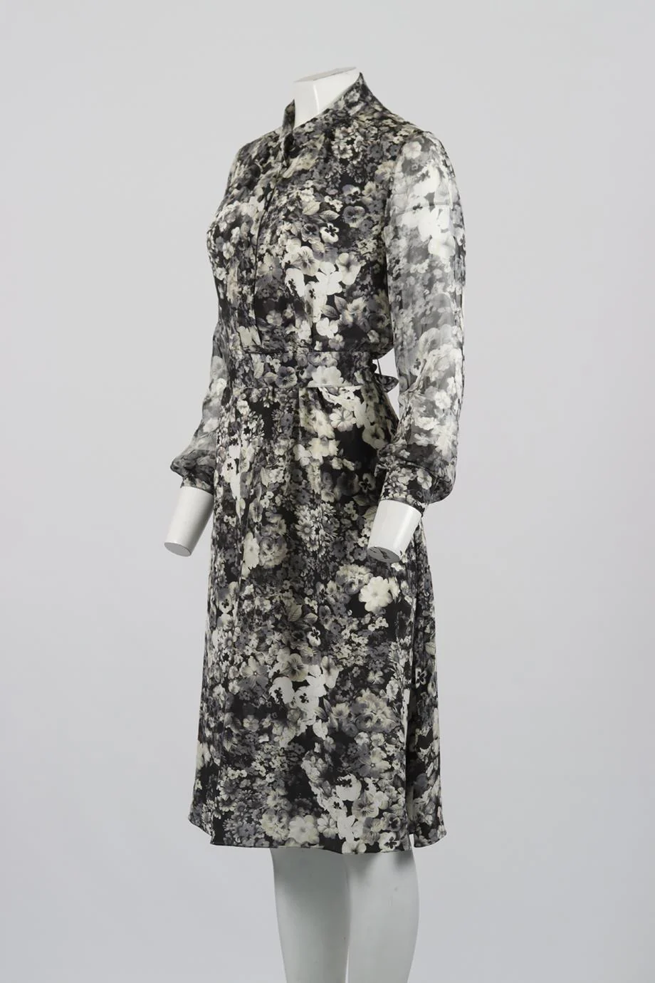 LANVIN FLORAL PRINT SILK MIDI DRESS FR 40 UK 12 - Image 3