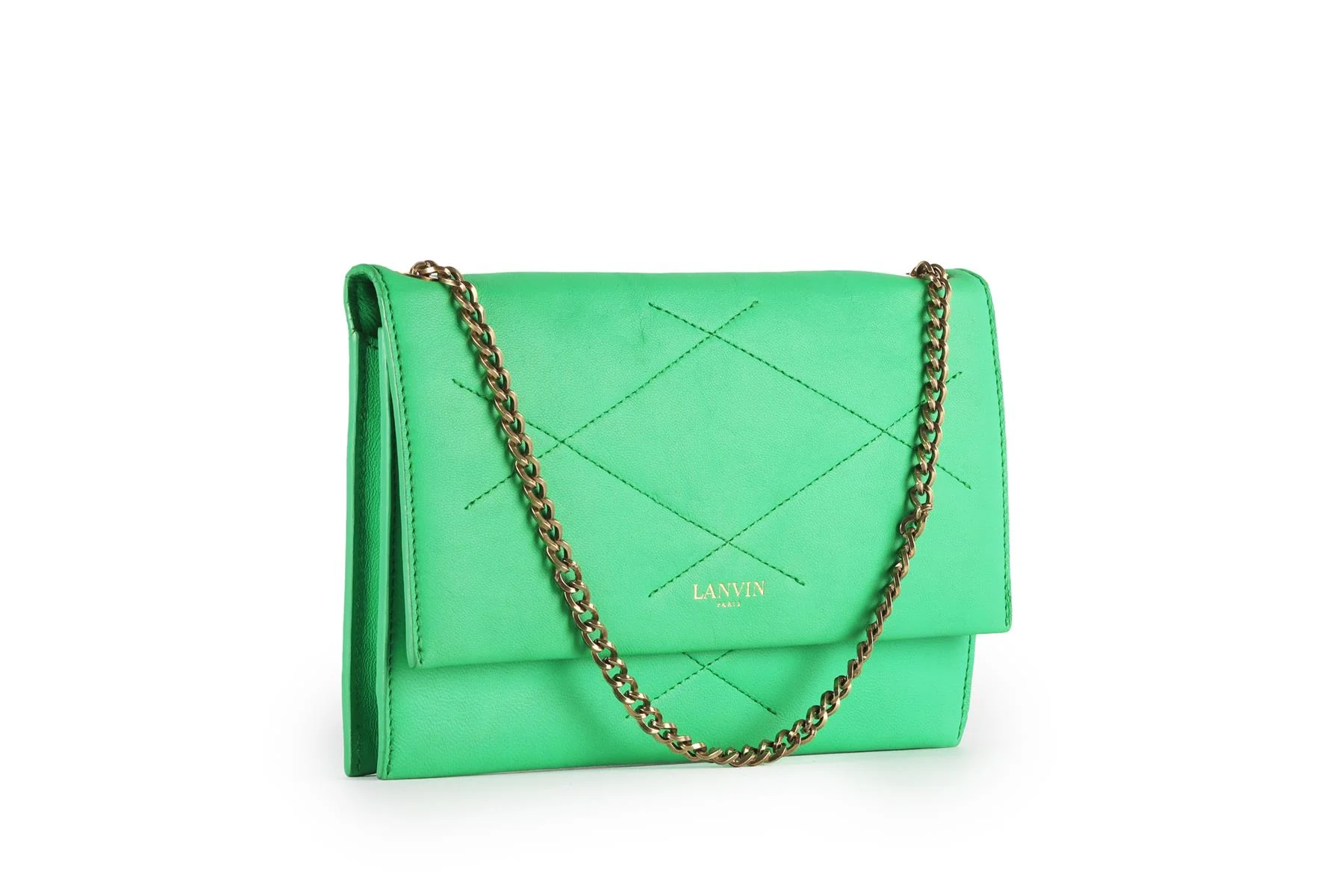 LANVIN GREEN SUGAR WALLET ON CHAIN LEATHER SHOULDER BAG - Image 4
