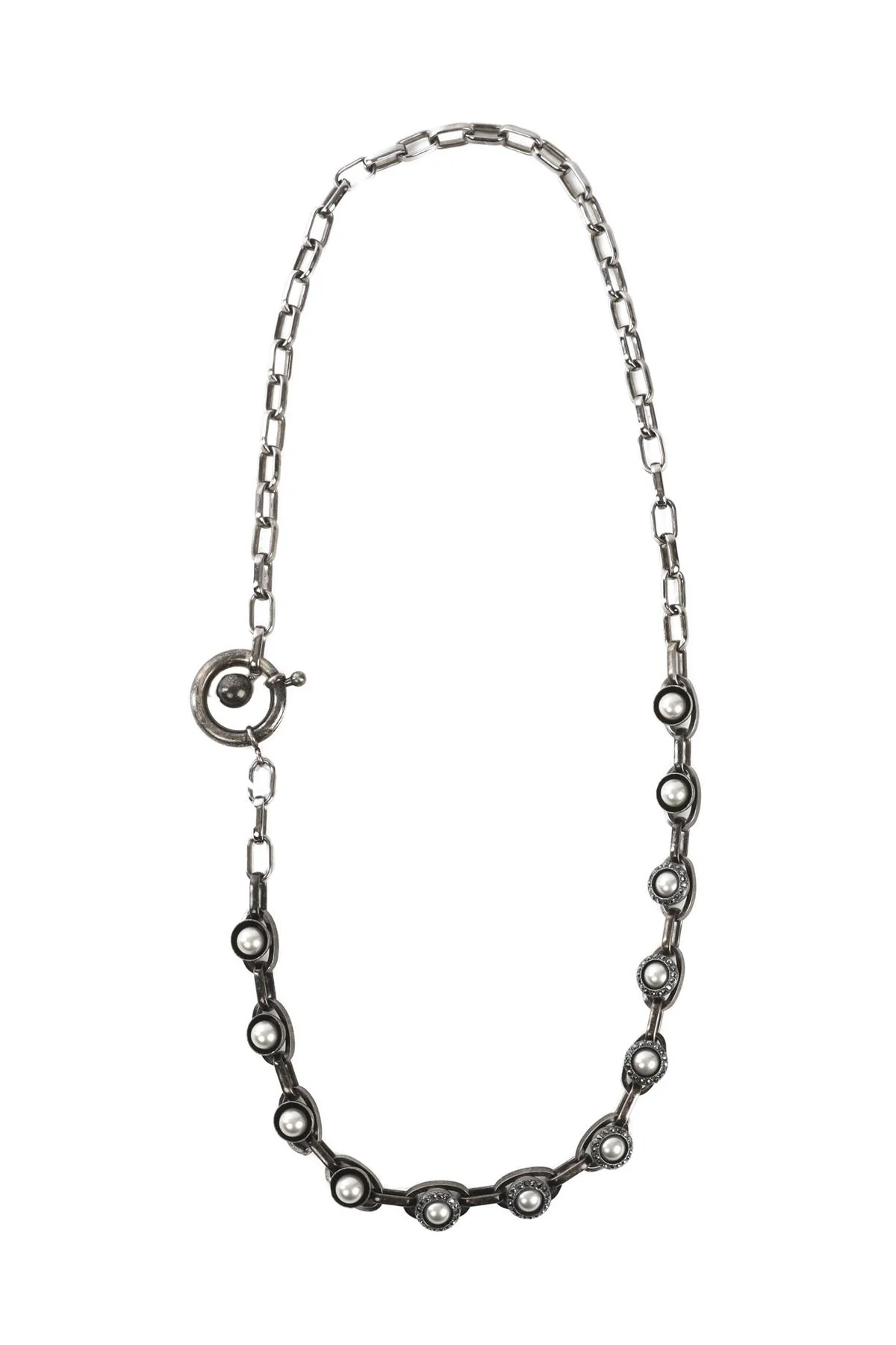 LANVIN GREY CRYSTAL AND CHAIN NECKLACE - Image 2