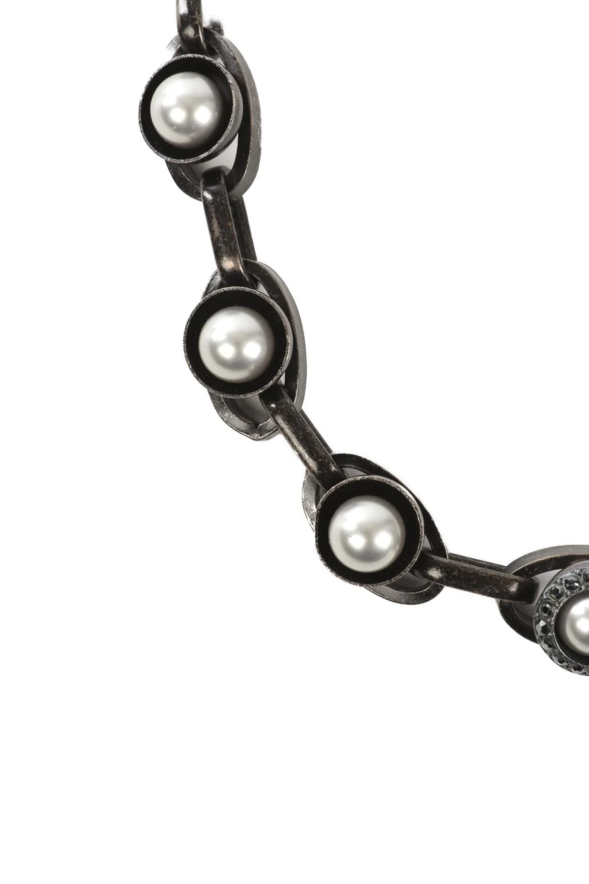 LANVIN GREY CRYSTAL AND CHAIN NECKLACE - Image 4