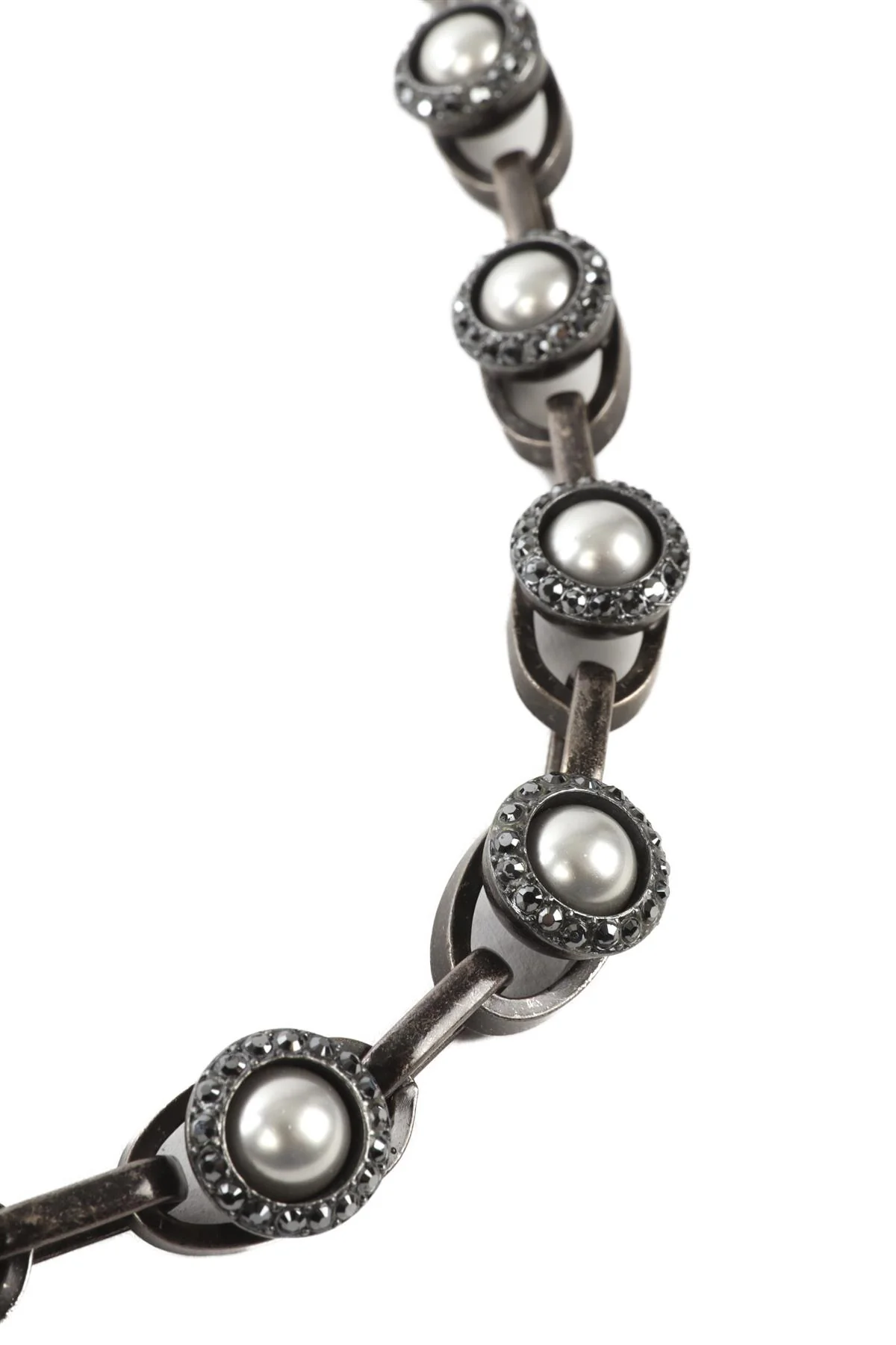 LANVIN GREY CRYSTAL AND CHAIN NECKLACE - Image 5