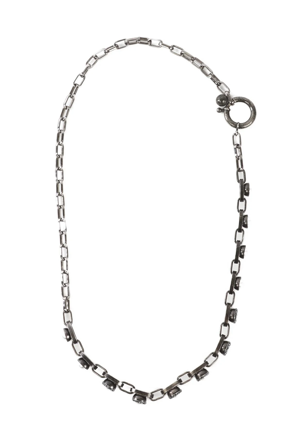 LANVIN GREY CRYSTAL AND CHAIN NECKLACE - Image 6