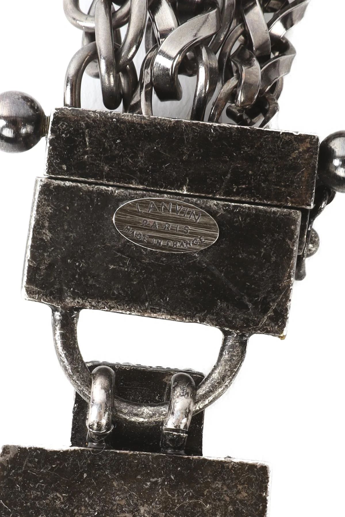 LANVIN GREY CRYSTAL AND CHAIN WAIST BELT - Image 10