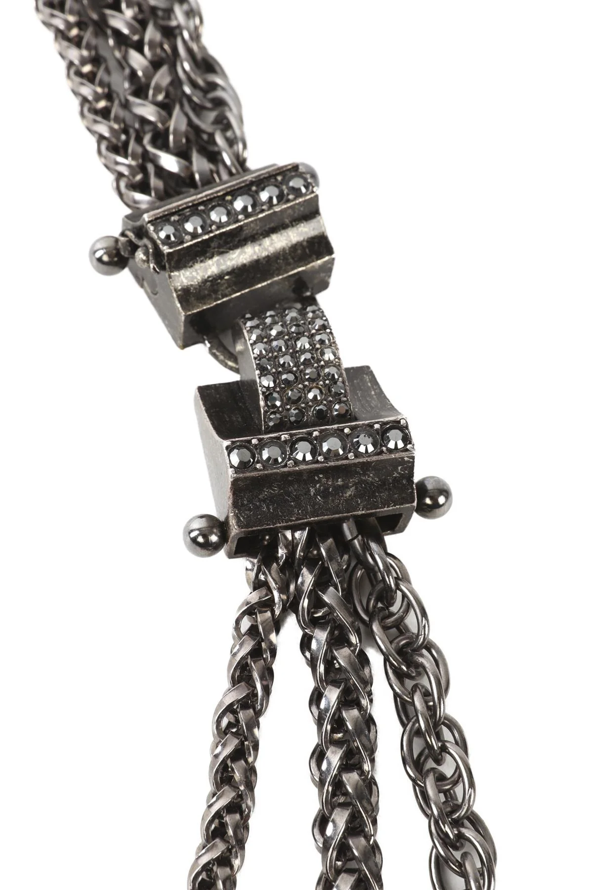 LANVIN GREY CRYSTAL AND CHAIN WAIST BELT - Image 5