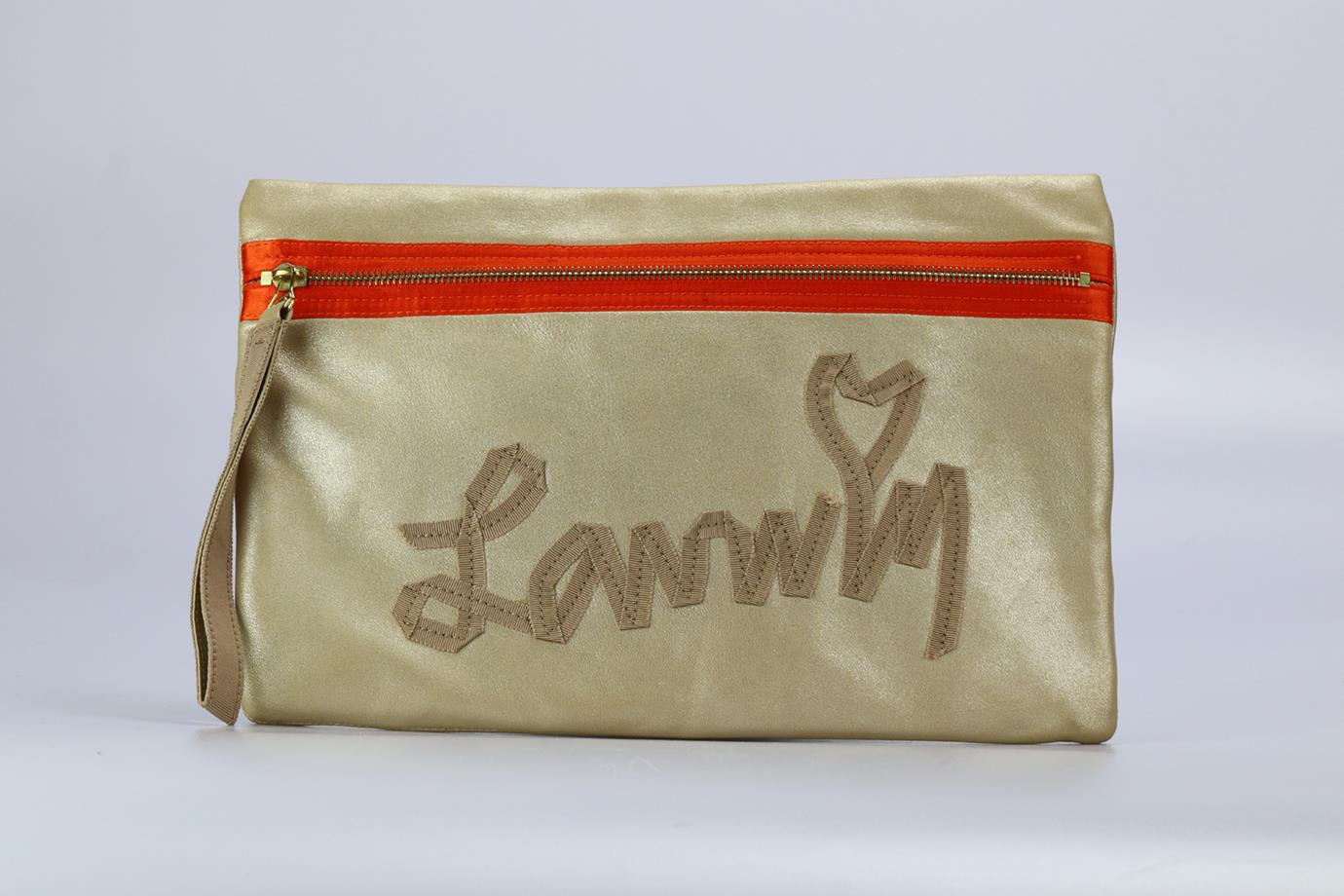 LANVIN LOGO DETAILED LEATHER CLUTCH - Image 2