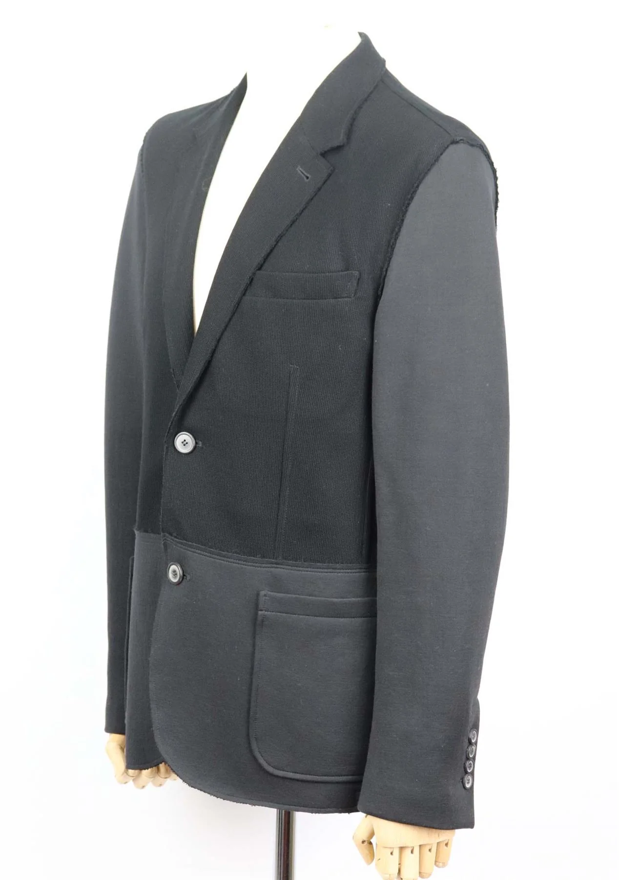 LANVIN MEN'S KNIT PANELLED COTTON BLEND BLAZER EU 50 - Image 3