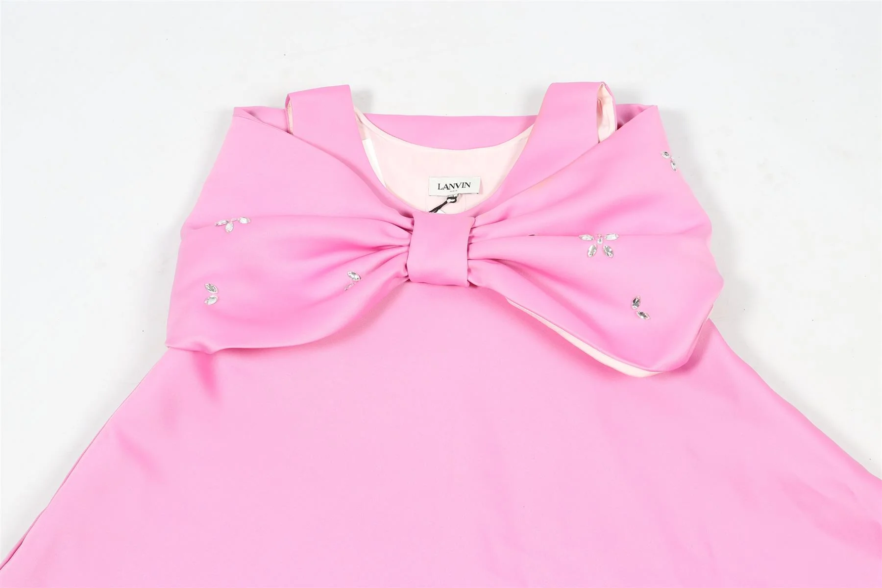 LANVIN PINK KIDS GIRLS SATIN DRESS 12 YEARS - Image 3