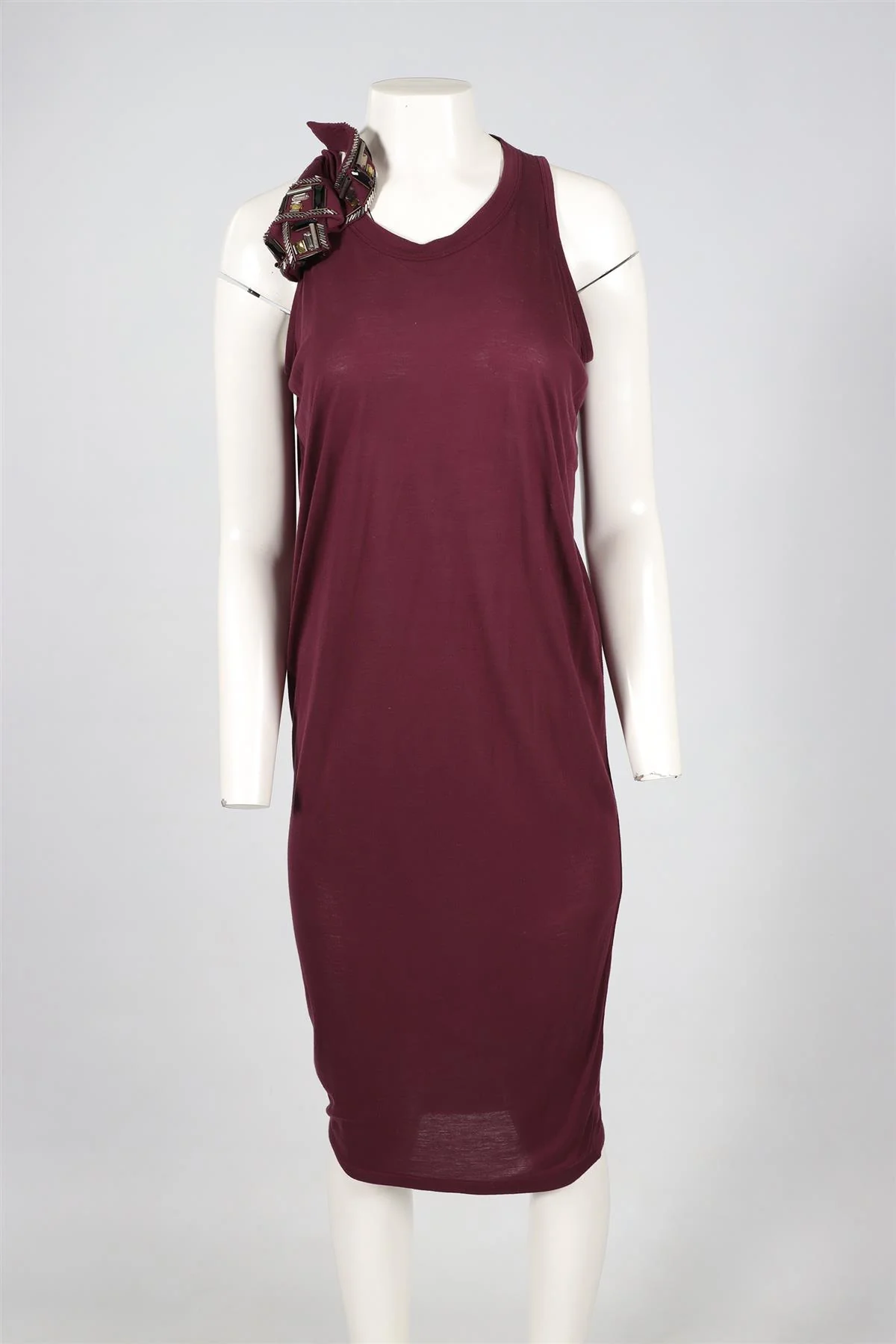 LANVIN PURPLE JERSEY MAXI DRESS SMALL - Image 2