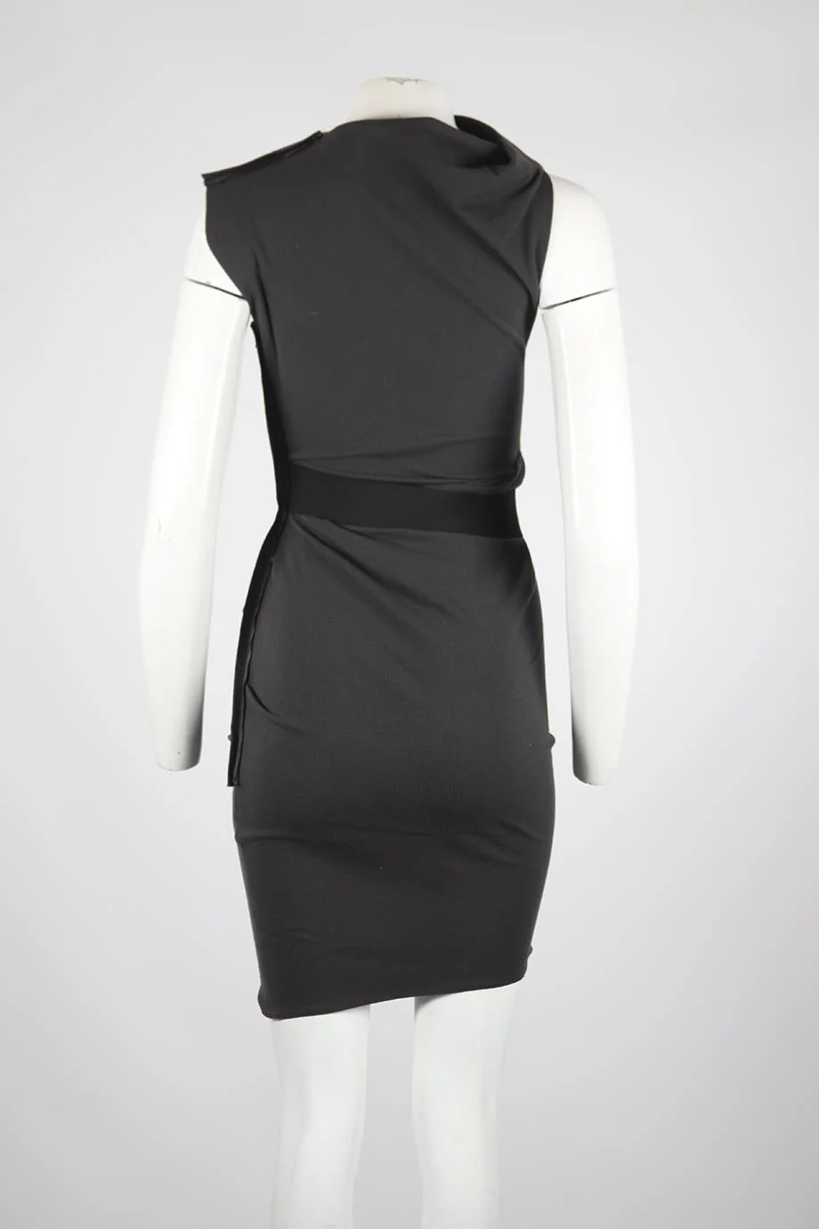 LANVIN RUCHED WOOL MINI DRESS FR 38 UK 10 - Image 4