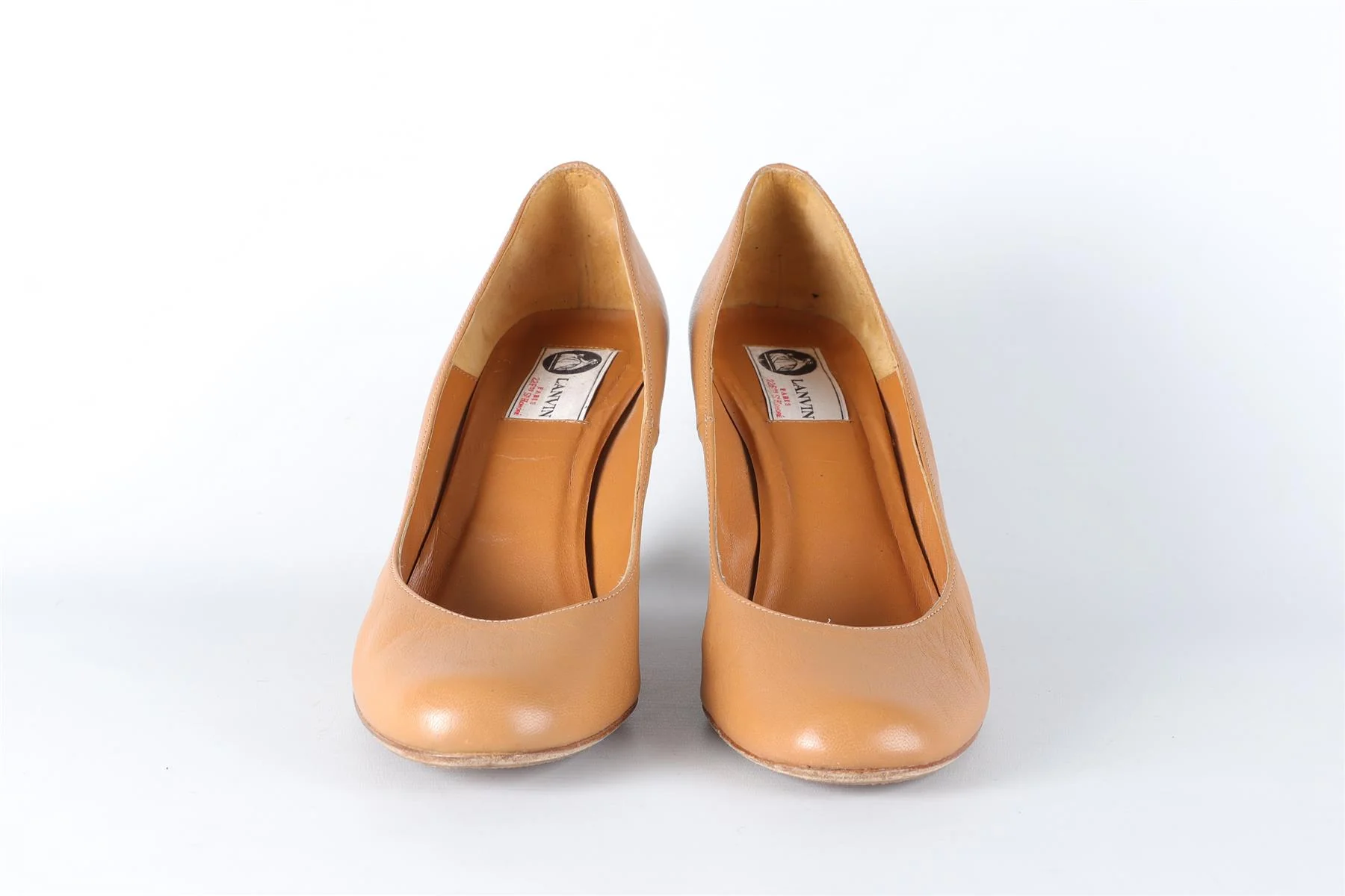 LANVIN TAN LEATHER WEDGE PUMPS EU 38 UK 5 US 8 - Image 3