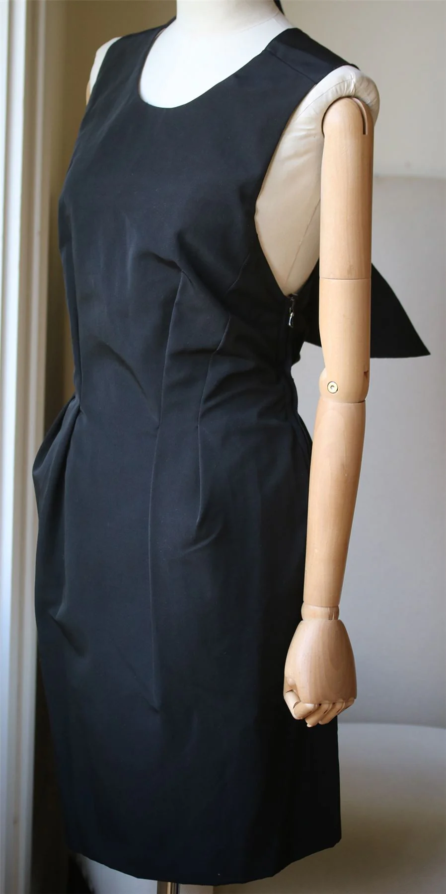 LANVIN TWISTED BOW BACK PLEATED DRESS FR 36 UK 8 - Image 3