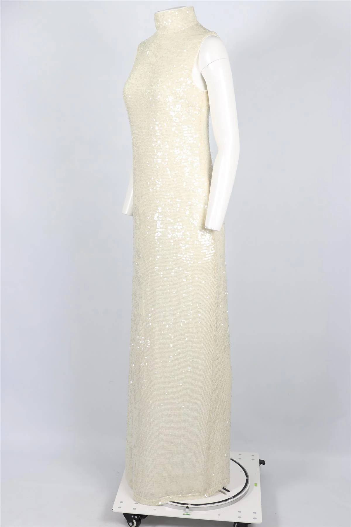 LAPOINTE CREAM SEQUIN MAXI DRESS US 2 UK 6 - Image 3