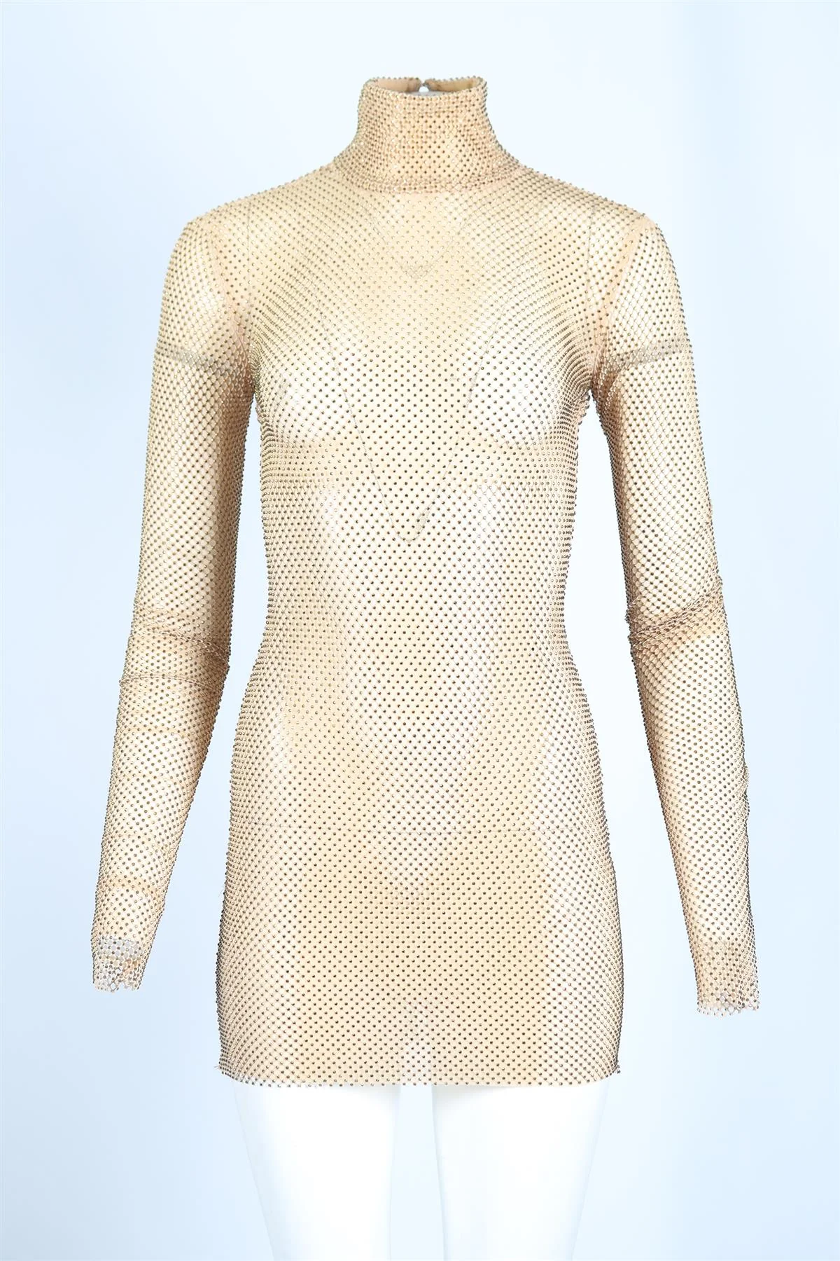 LAQUAN SMITH CRYSTAL AND MESH MINI DRESS SMALL - Image 2