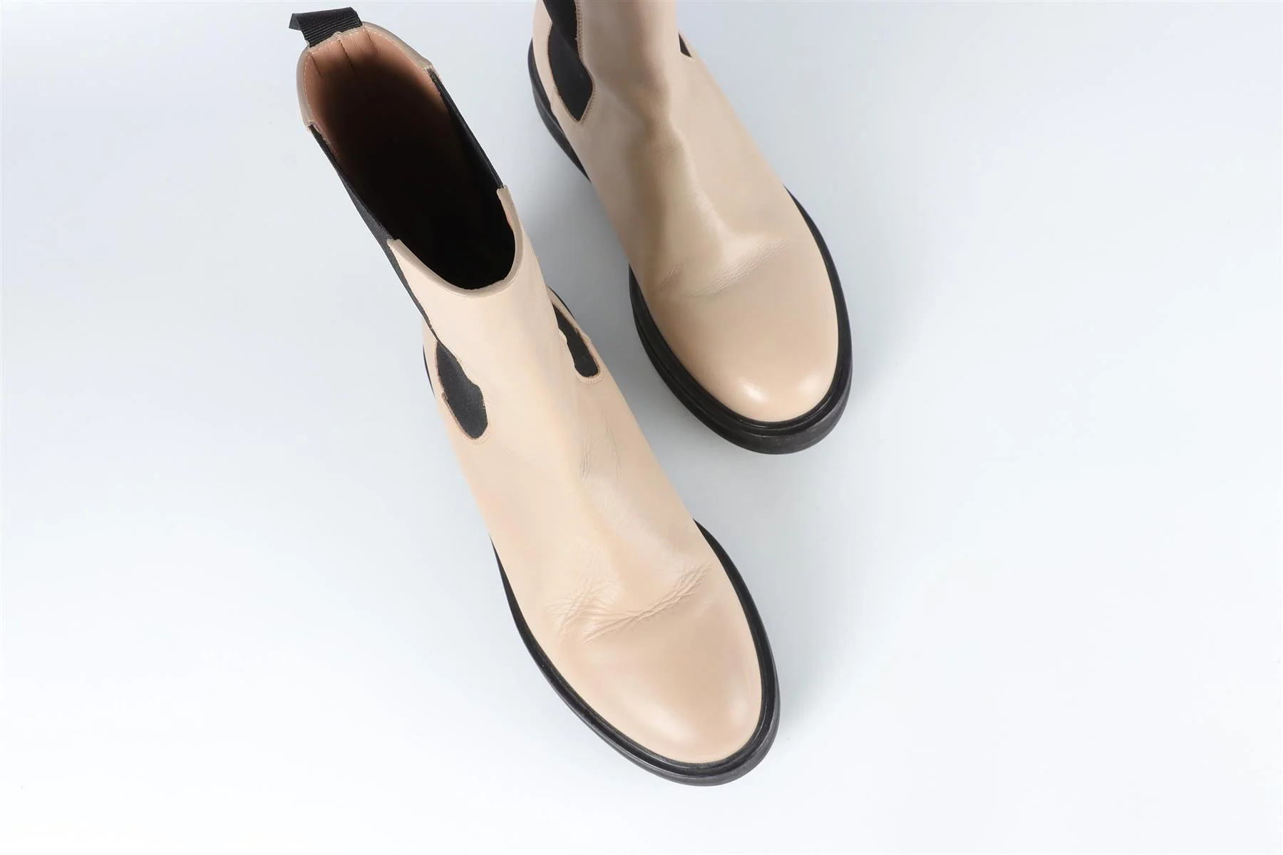 LEGRES BEIGE LEATHER ANKLE BOOTS EU 38 UK 5 US 8 - Image 4